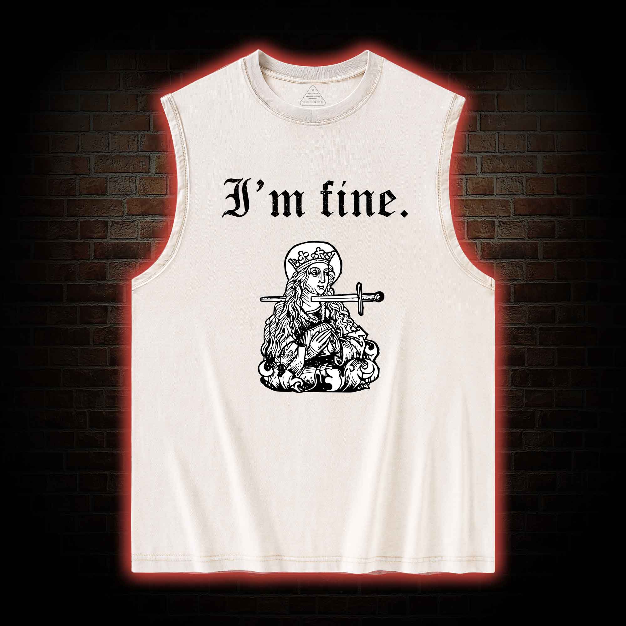 I'm Fine Washed Tank Top