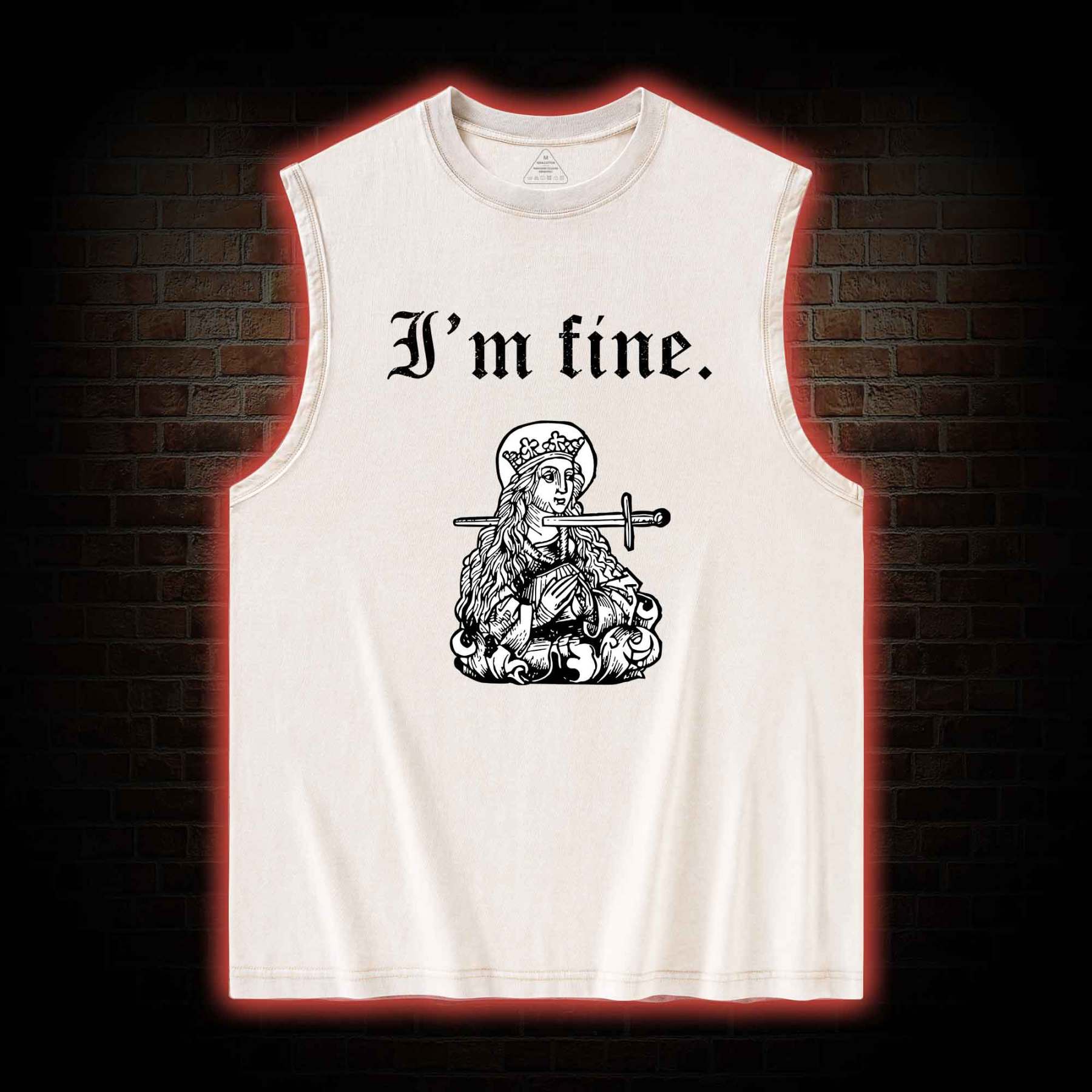 I'm Fine Washed Tank Top