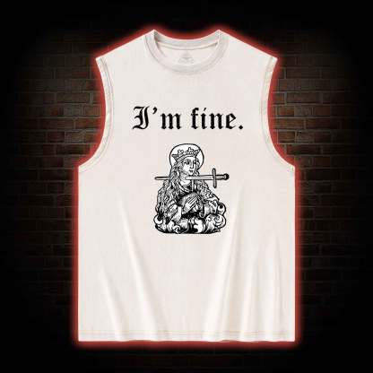 I'm Fine Washed Tank Top