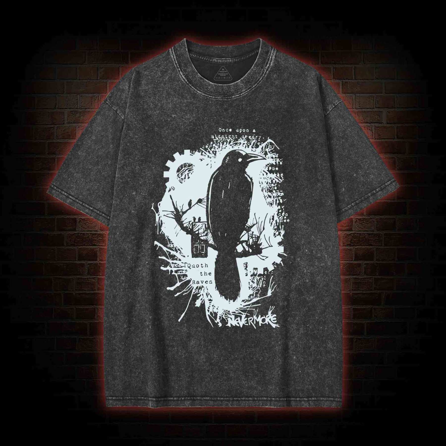 Nevermore Raven Washed T-shirt