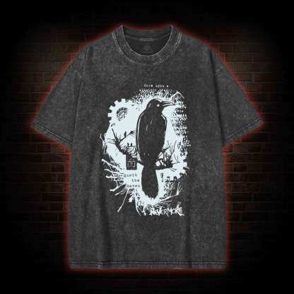 Nevermore Raven Washed T-shirt