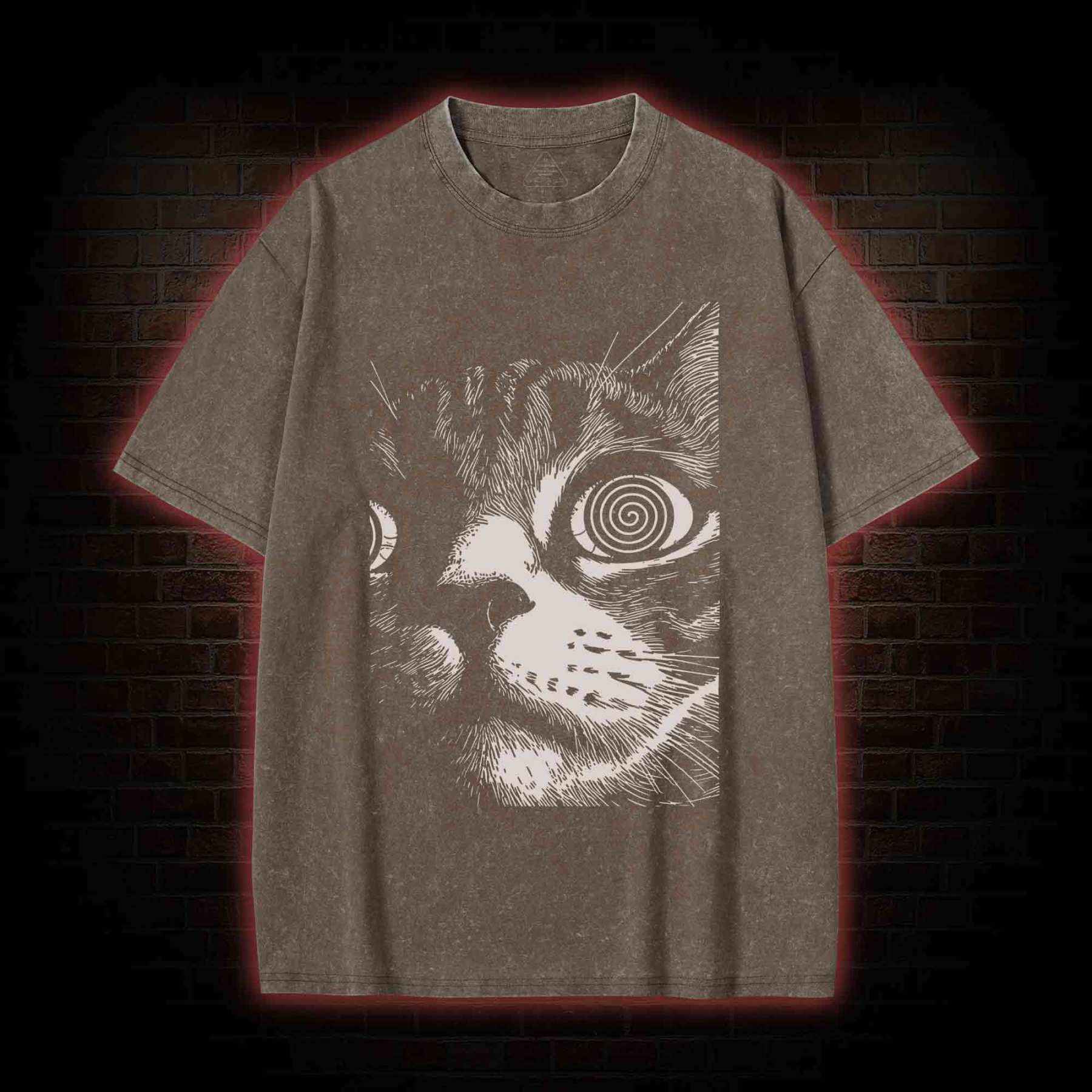 Psychedelic Cat Washed T-shirt