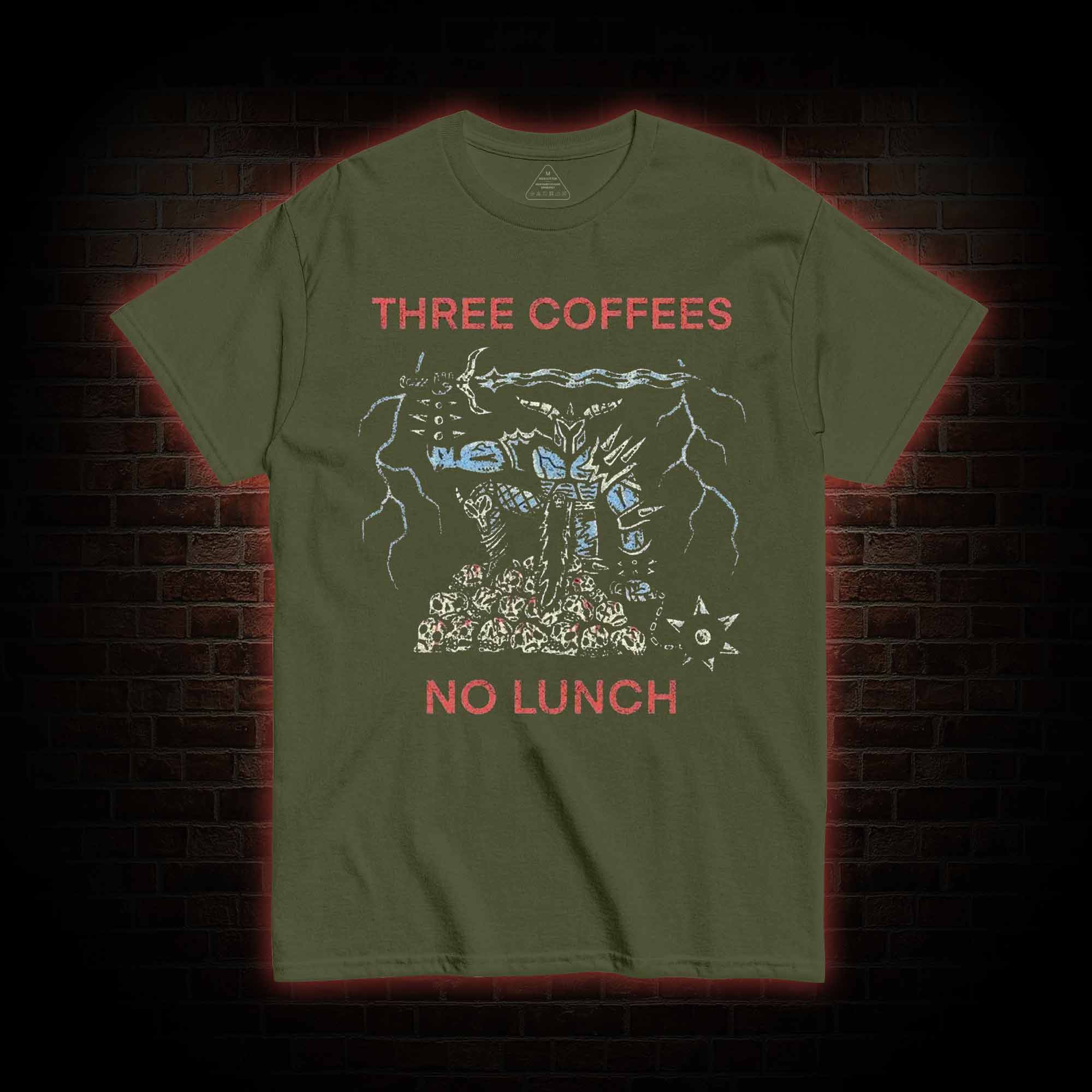 Three Coffees No Lunch T-shirt