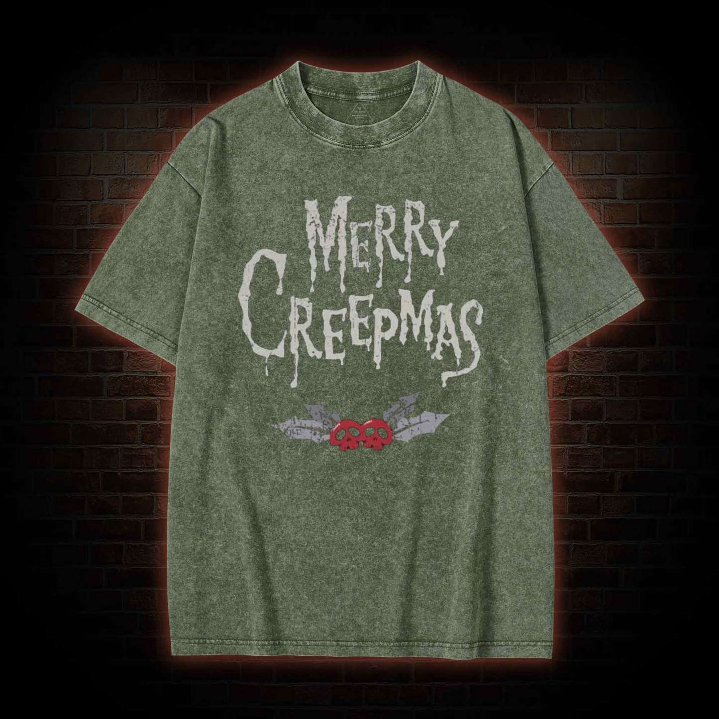 Merry Creepmas Shirt Spooky Washed T-Shirt