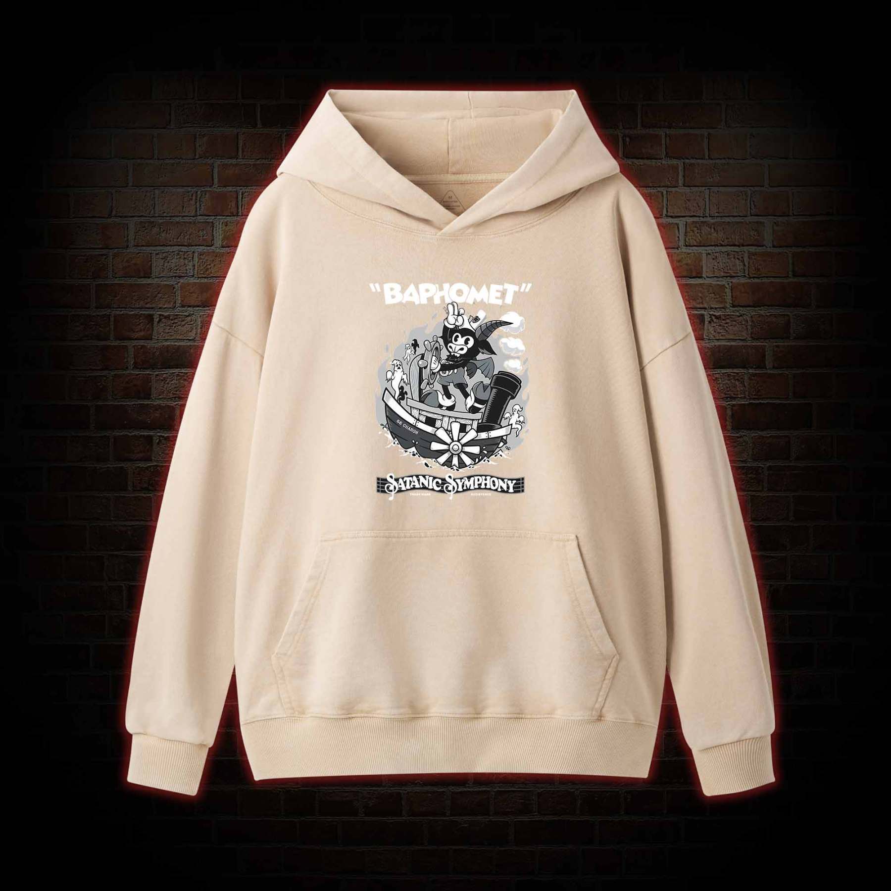 Satanic Symphony Baphomet Washed Hoodie