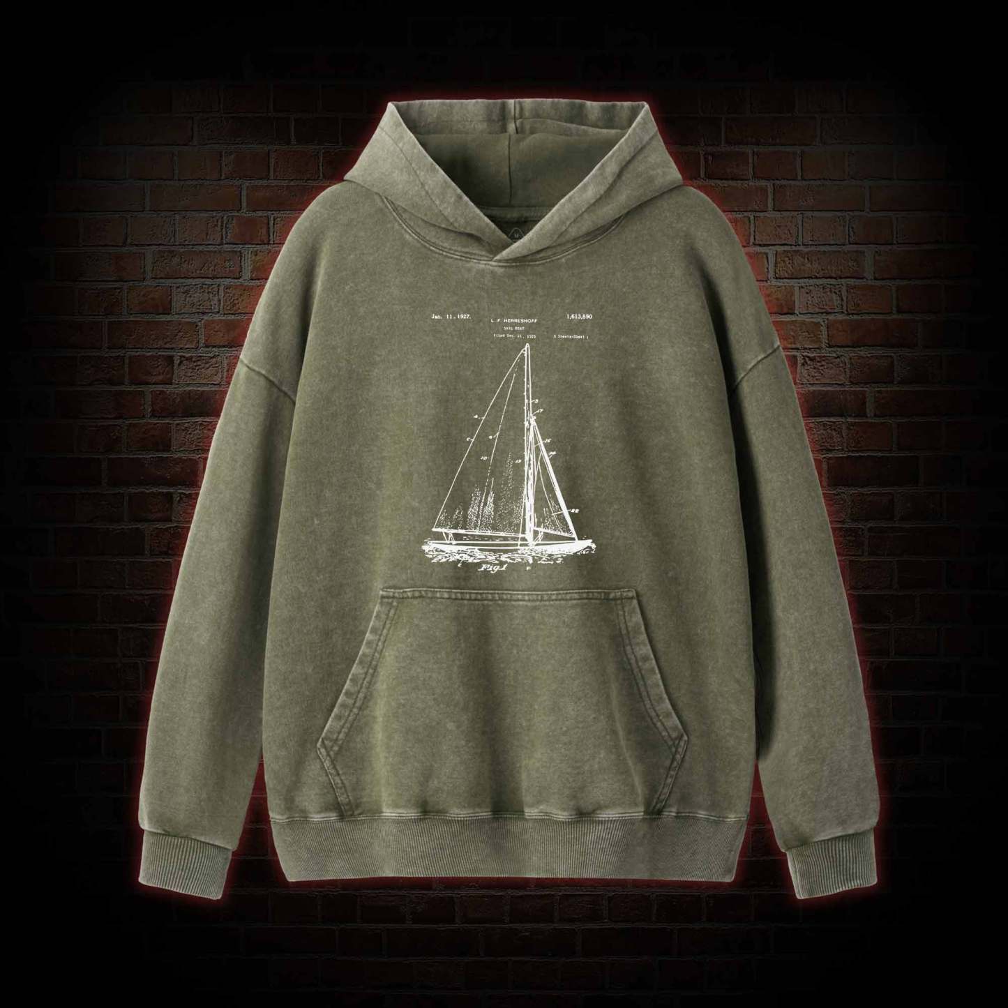 Sailboat Washed Hoodie