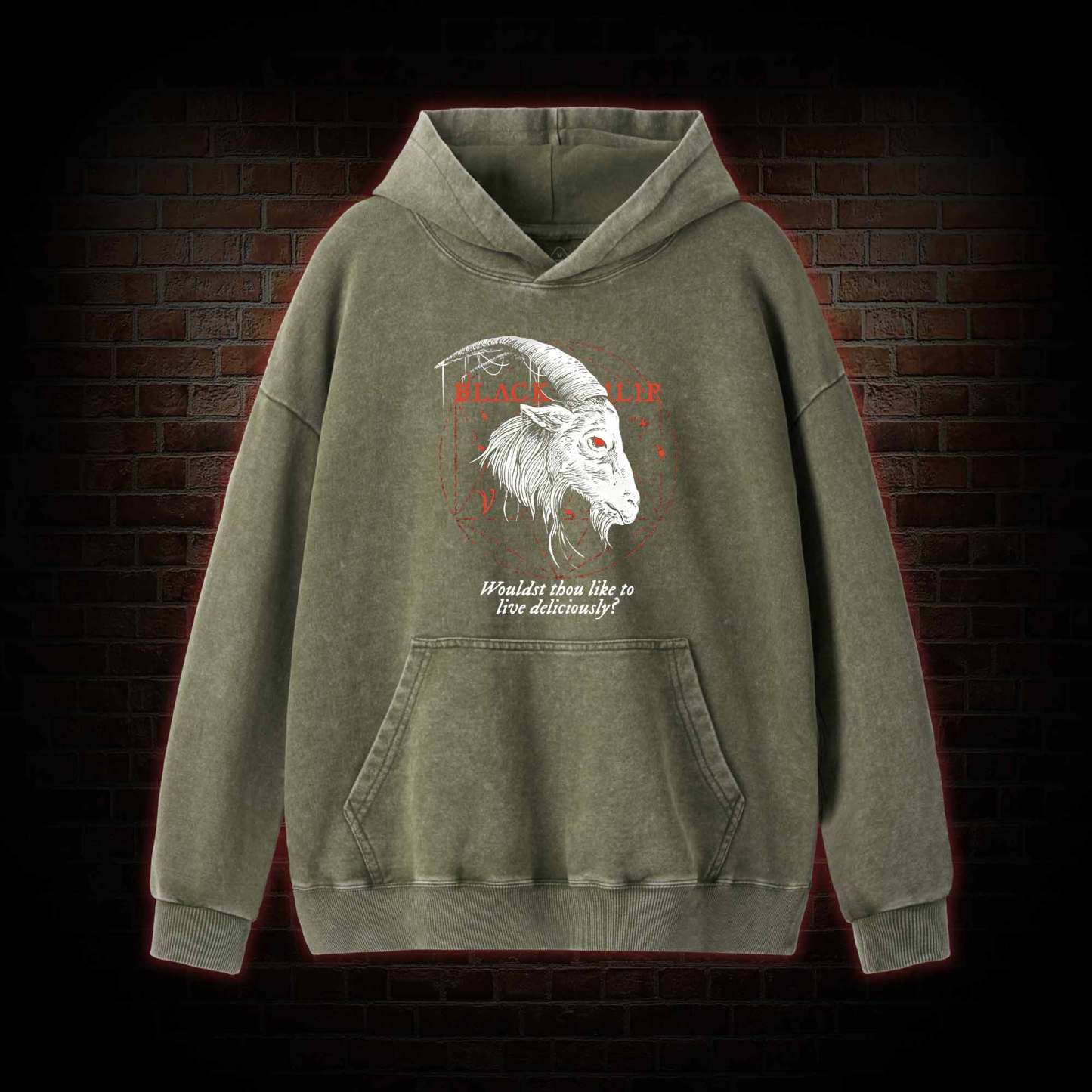 Black Phillip Washed Hoodie