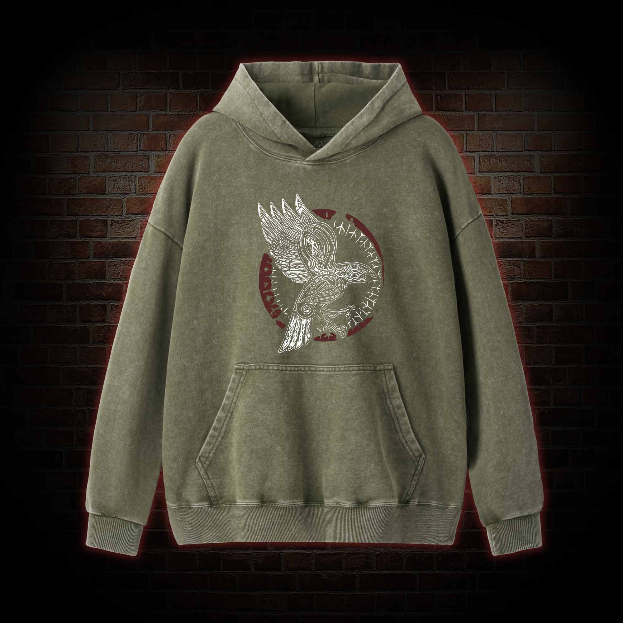 Odin's Raven Washed Hoodie