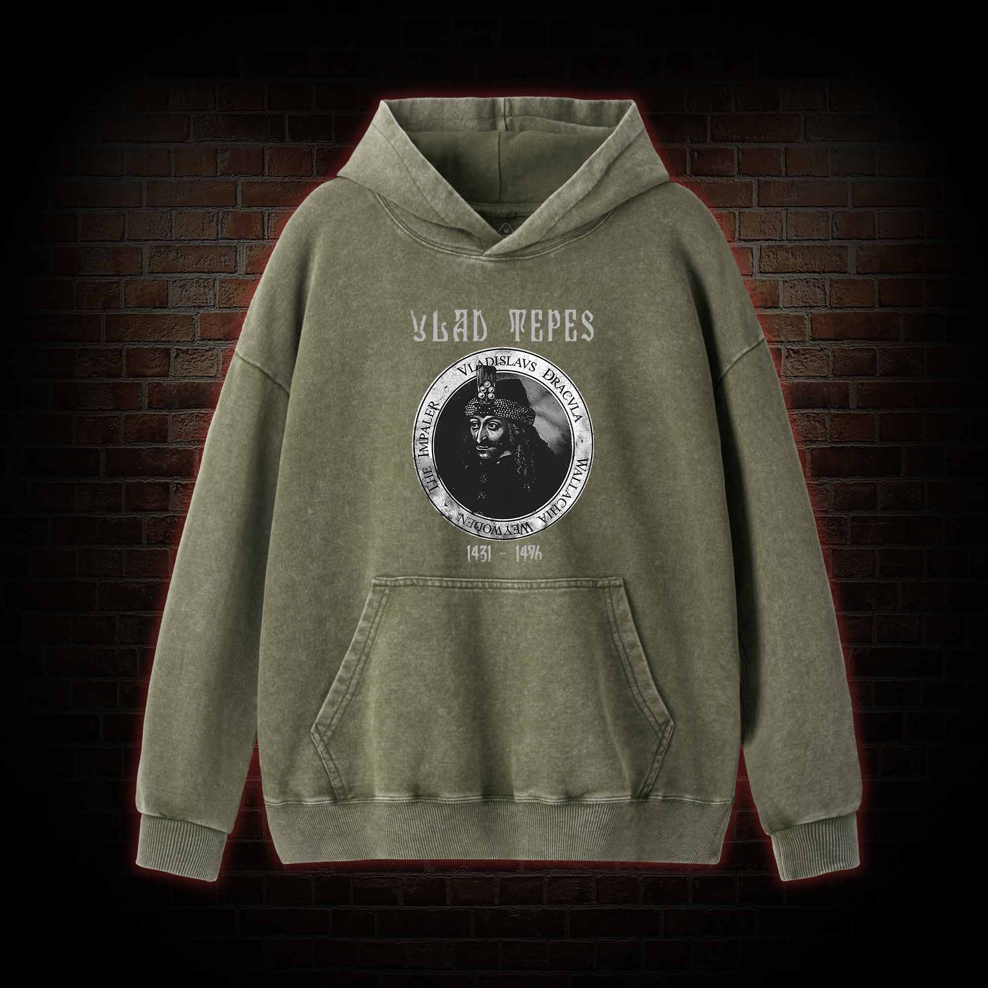 Vlad Vampire Gothic Washed Hoodie