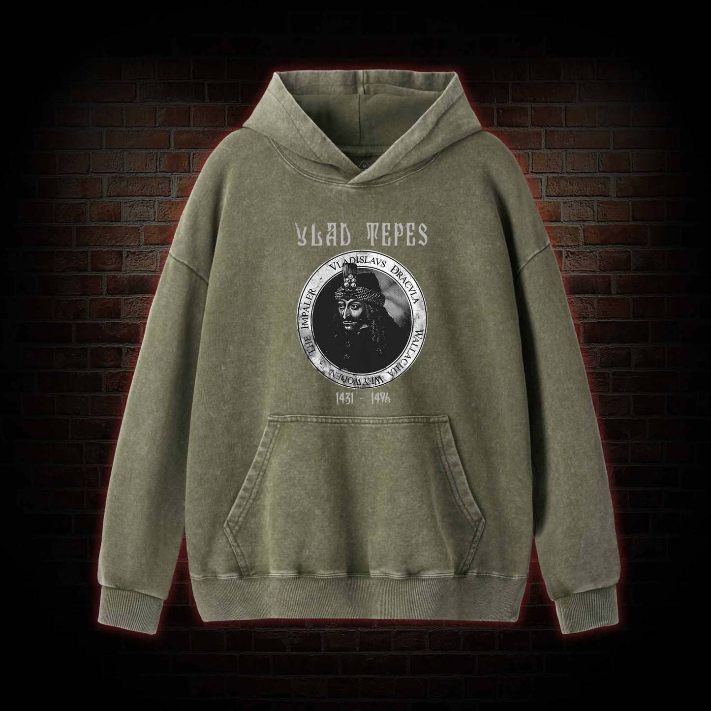 Vlad Vampire Gothic Washed Hoodie