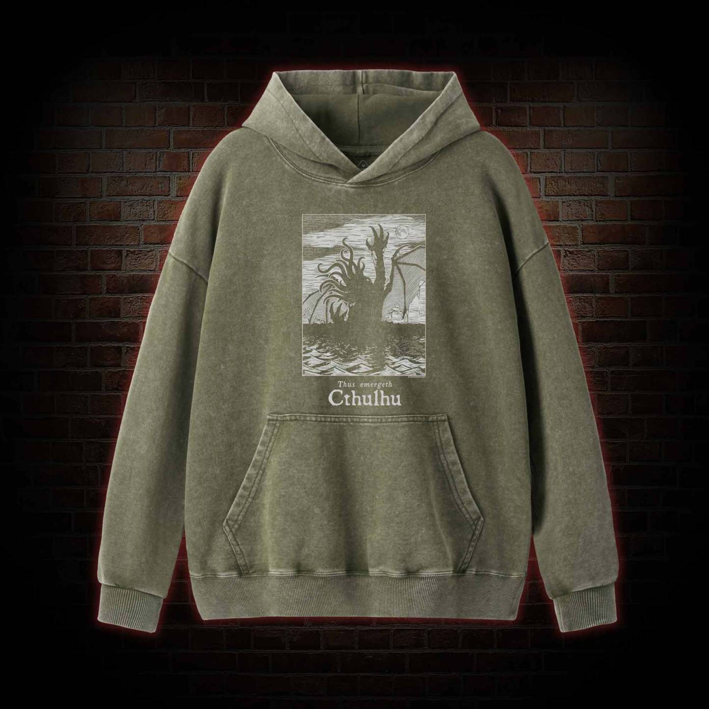 Thus Emergeth Cthulhu Washed Hoodie