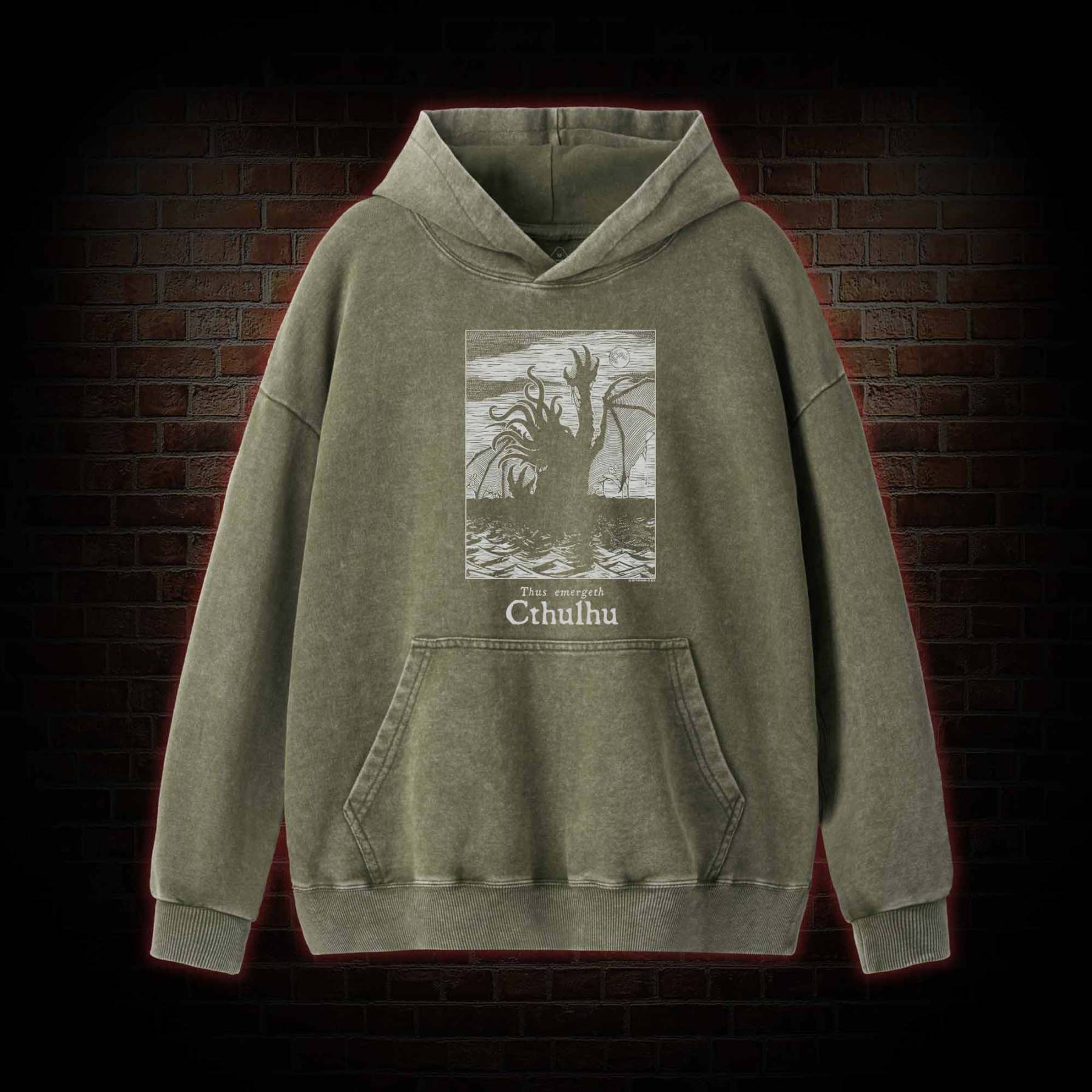 Thus Emergeth Cthulhu Washed Hoodie
