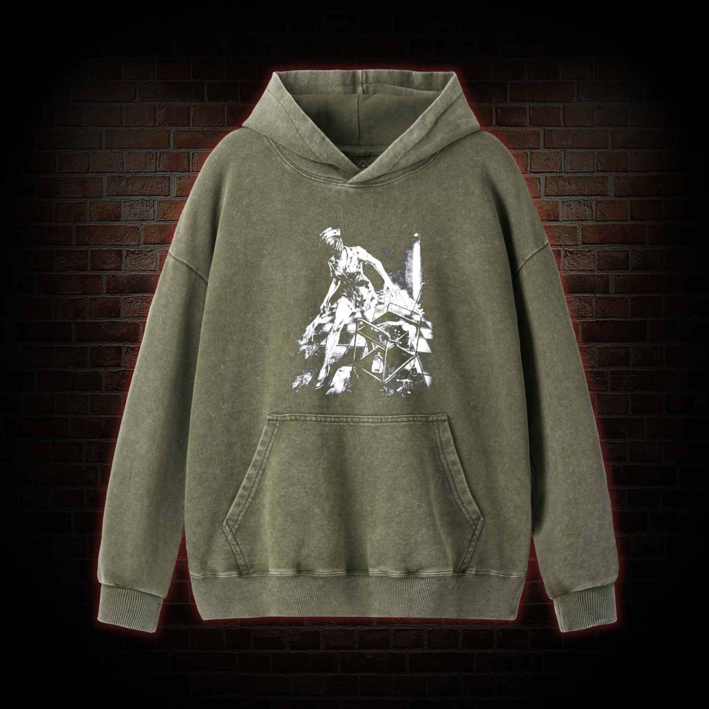 Retro Hello Nurse Washed Hoodie