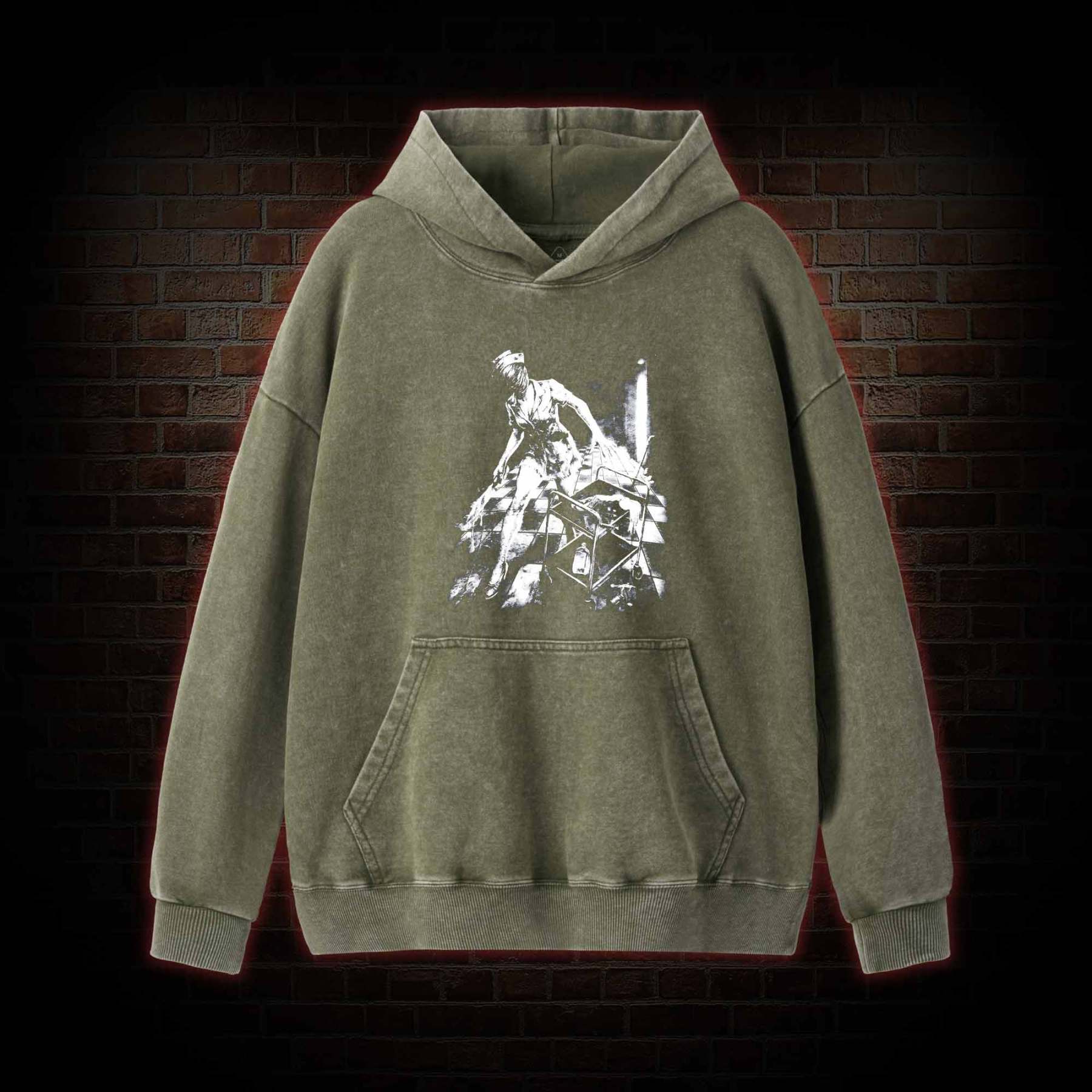 Retro Hello Nurse Washed Hoodie