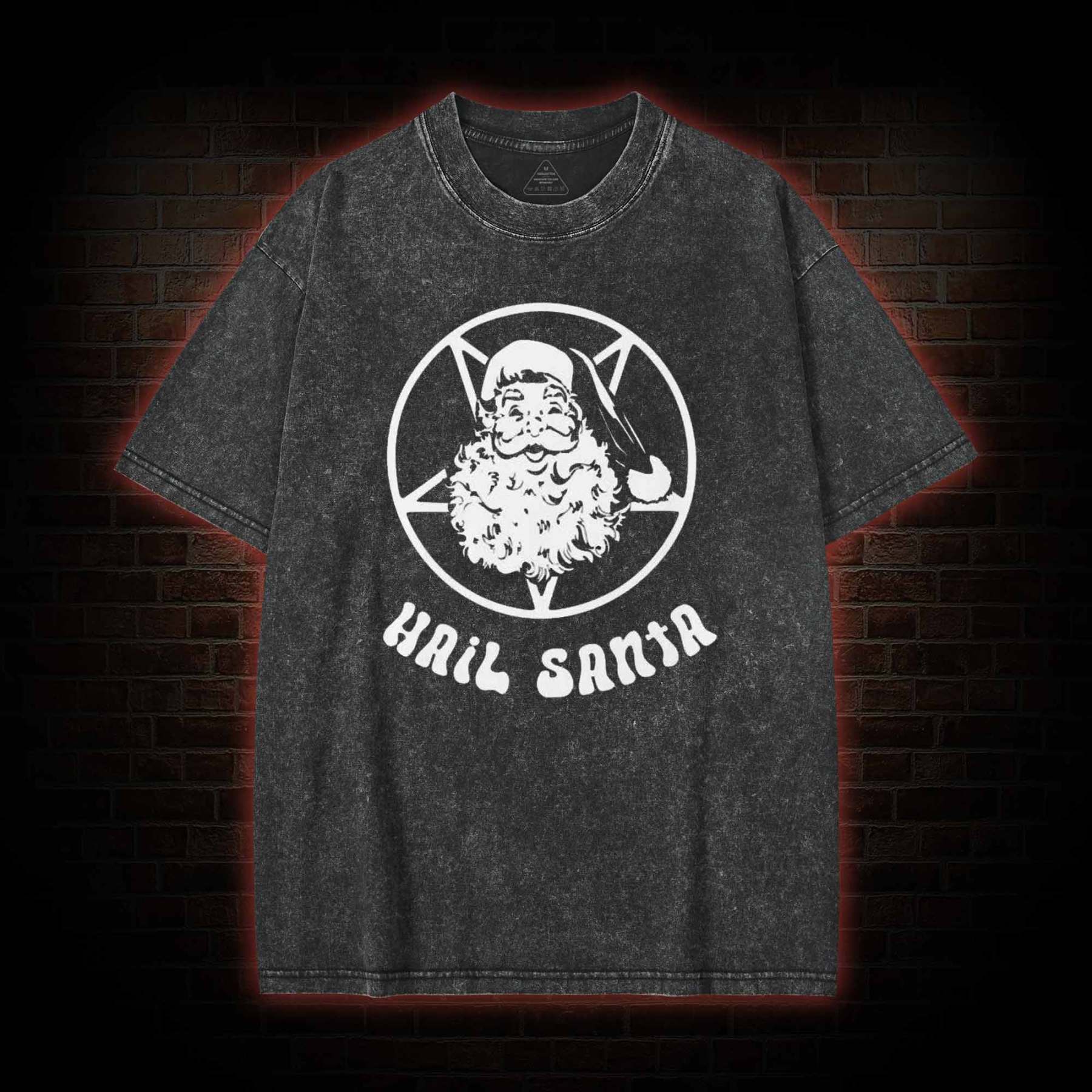 Hail Santa Christmas Washed T-shirt