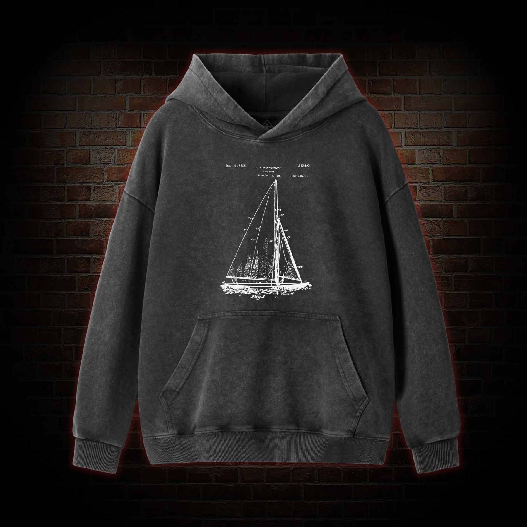Sailboat Washed Hoodie