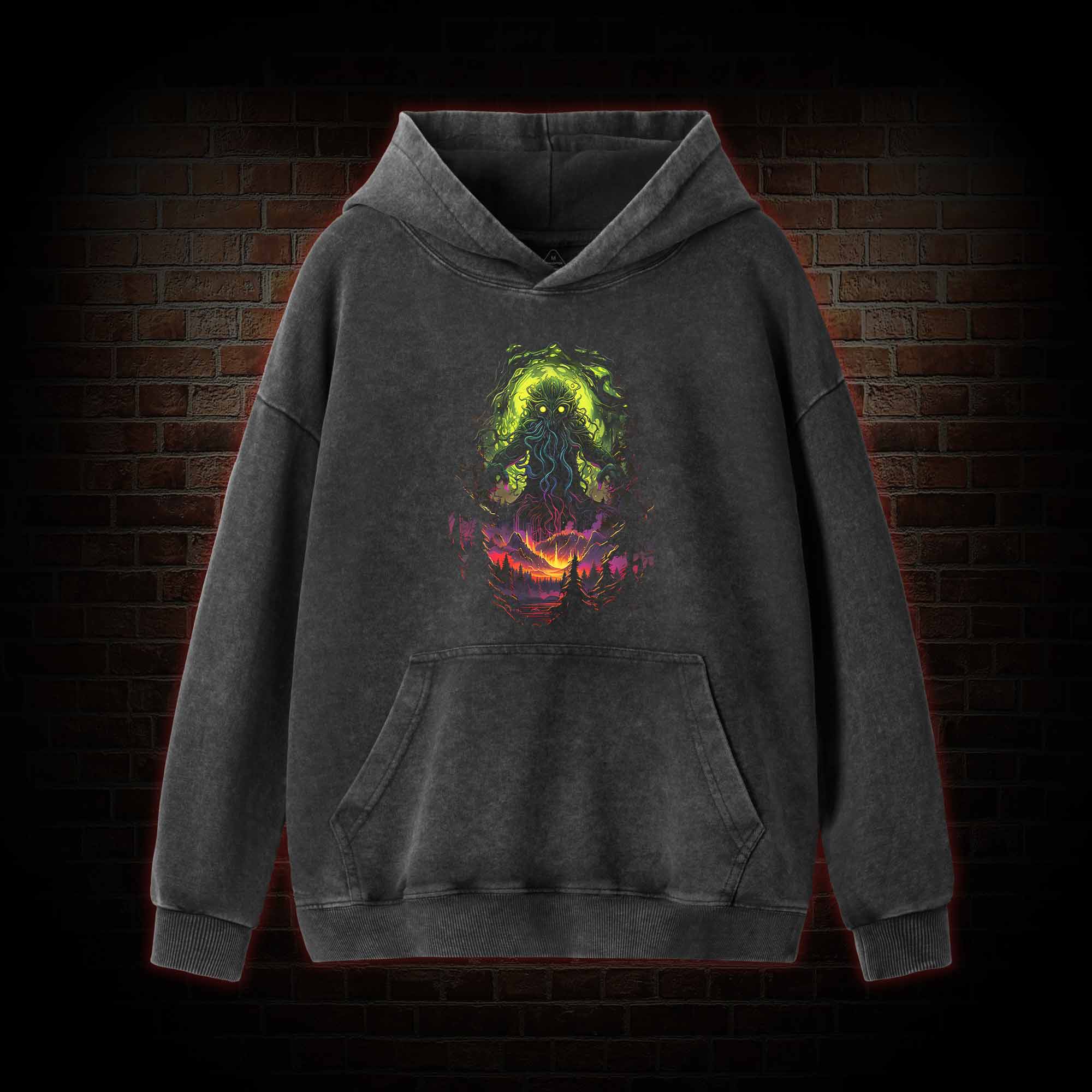 Cthulhu Terror Washed Hoodie