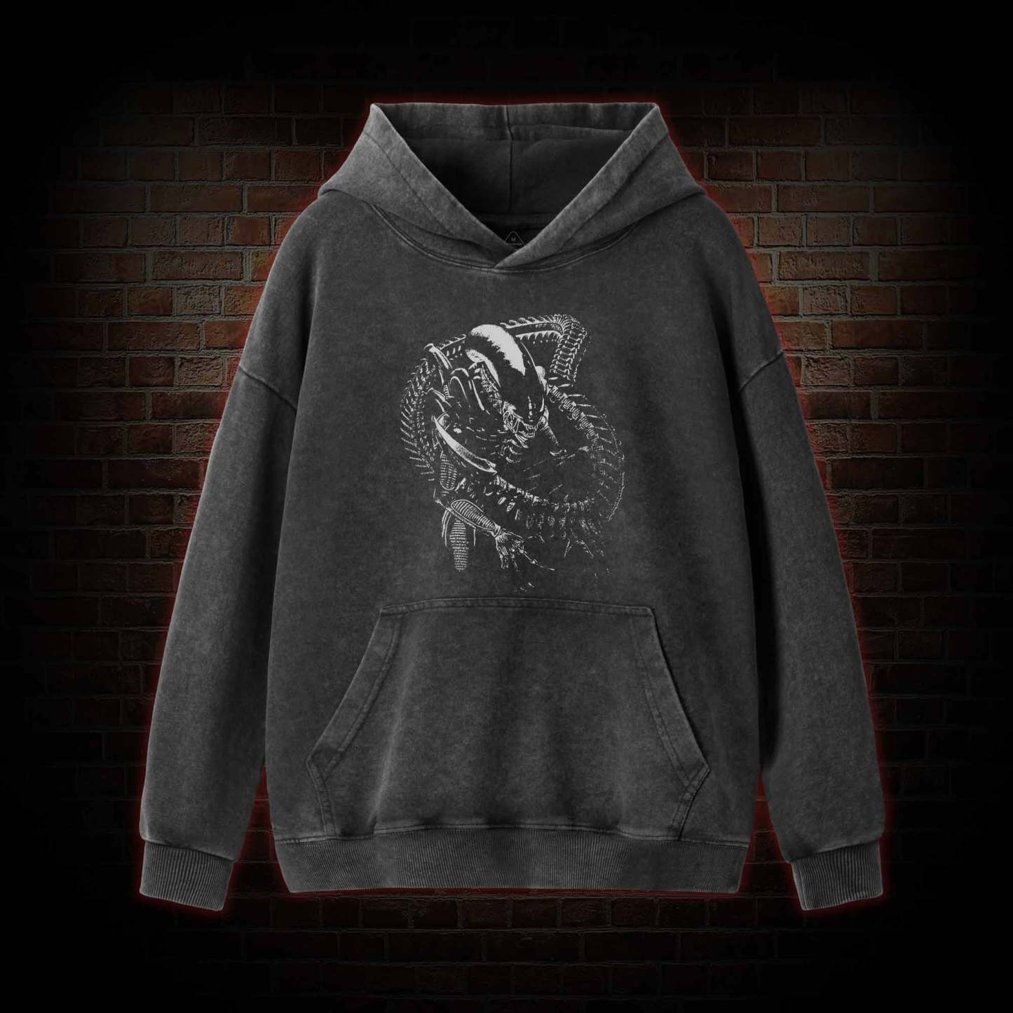 Alien Inspired Horror Washed Hoodie