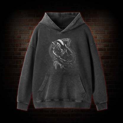 Alien Inspired Horror Washed Hoodie