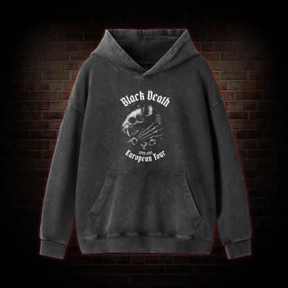 Black Death Plague Washed Hoodie