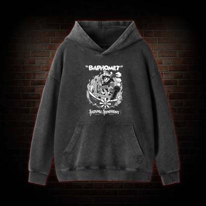 Satanic Symphony Baphomet Washed Hoodie
