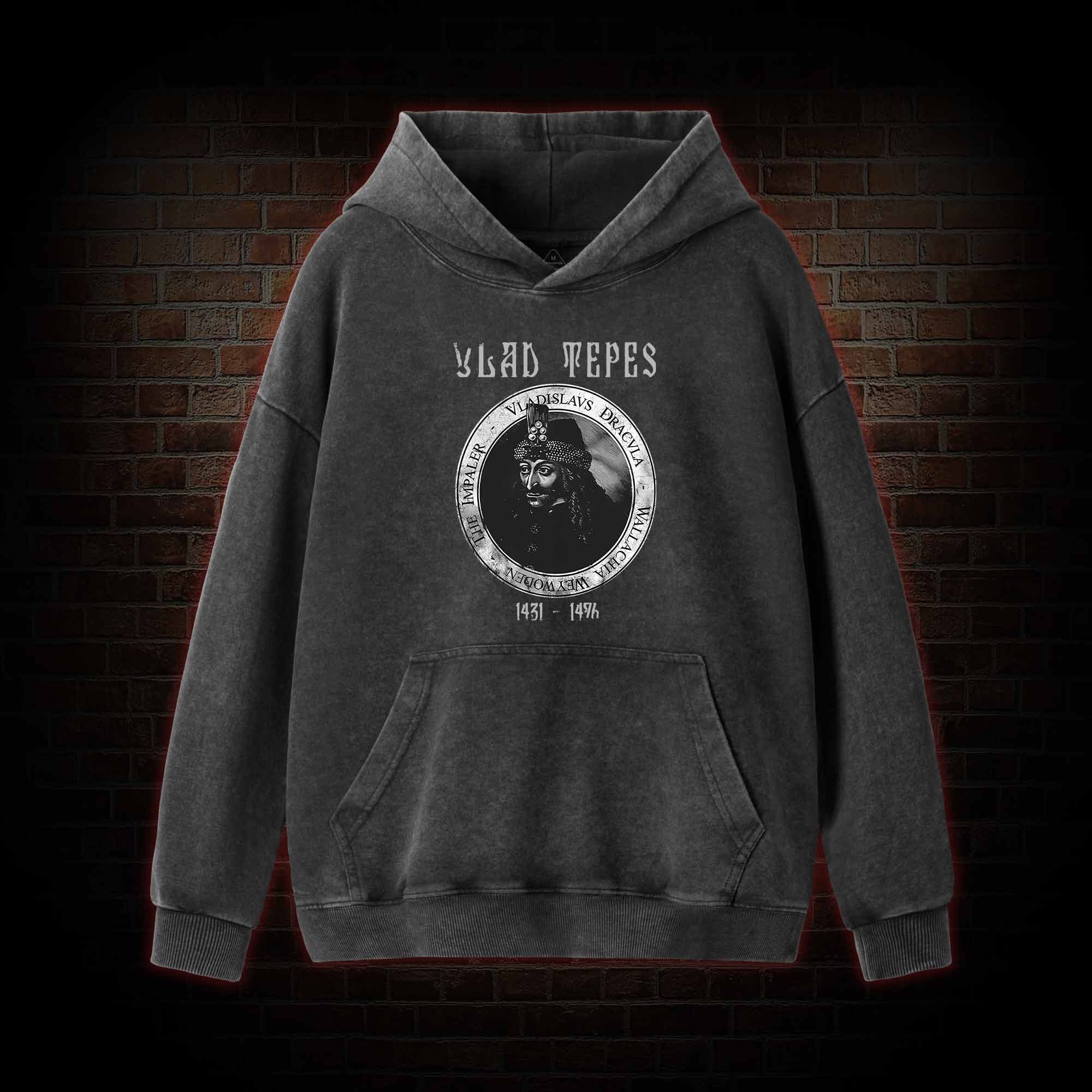 Vlad Vampire Gothic Washed Hoodie