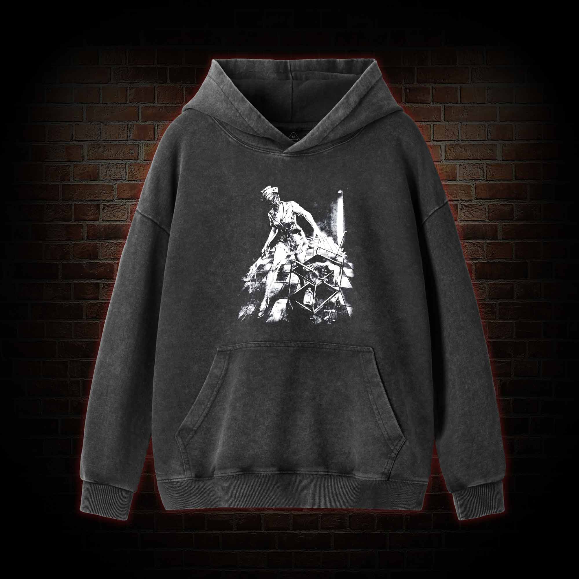 Retro Hello Nurse Washed Hoodie