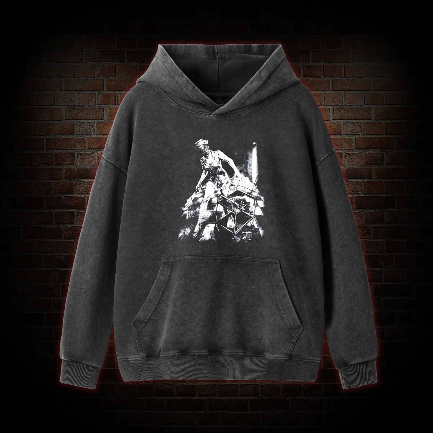 Retro Hello Nurse Washed Hoodie