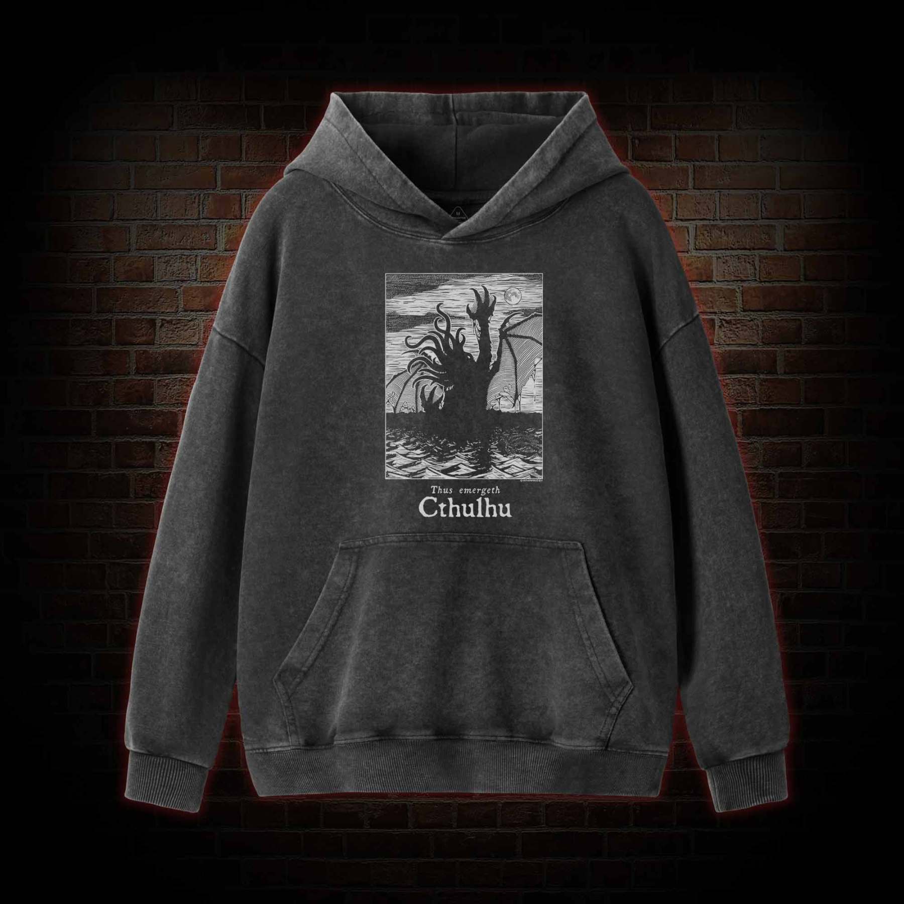 Thus Emergeth Cthulhu Washed Hoodie