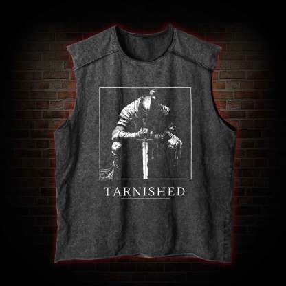 Dark Knight With Sword Washed Tank Top
