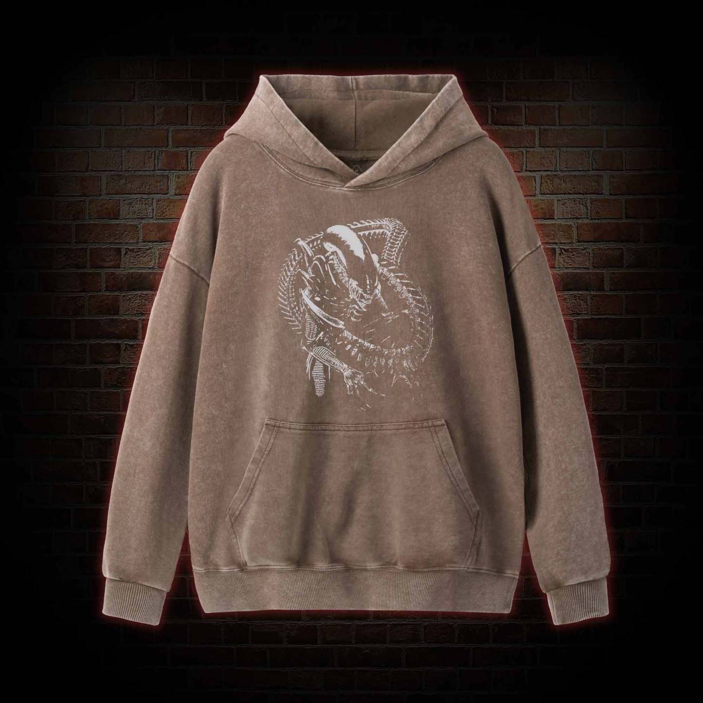 Alien Inspired Horror Washed Hoodie