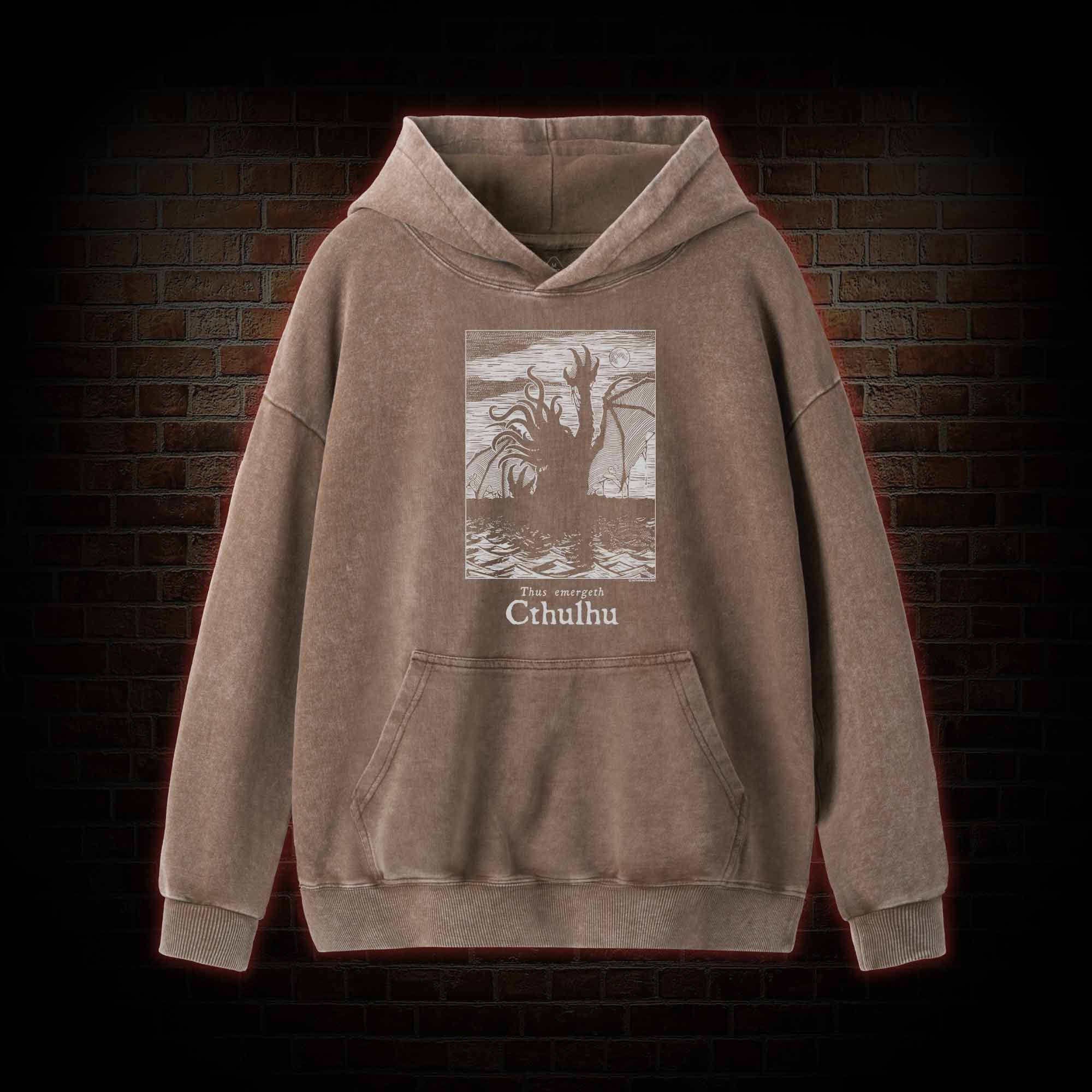 Thus Emergeth Cthulhu Washed Hoodie