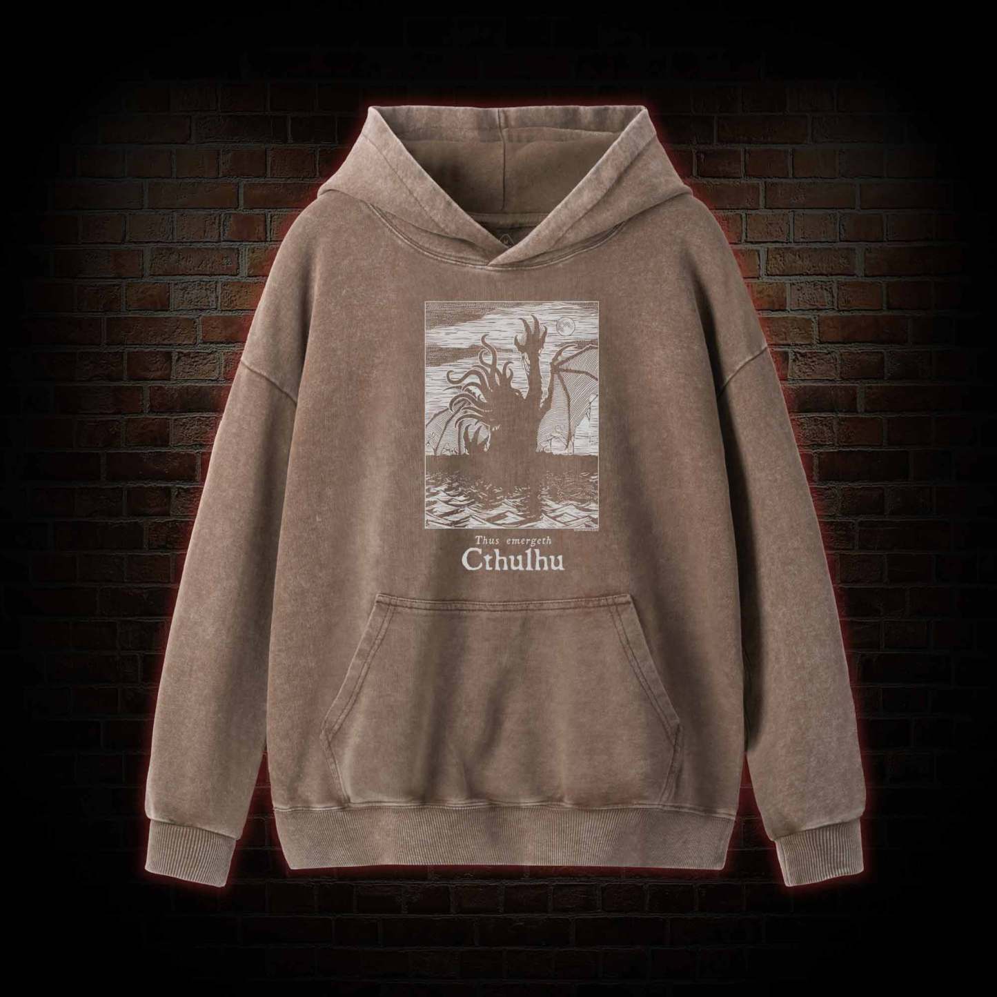 Thus Emergeth Cthulhu Washed Hoodie