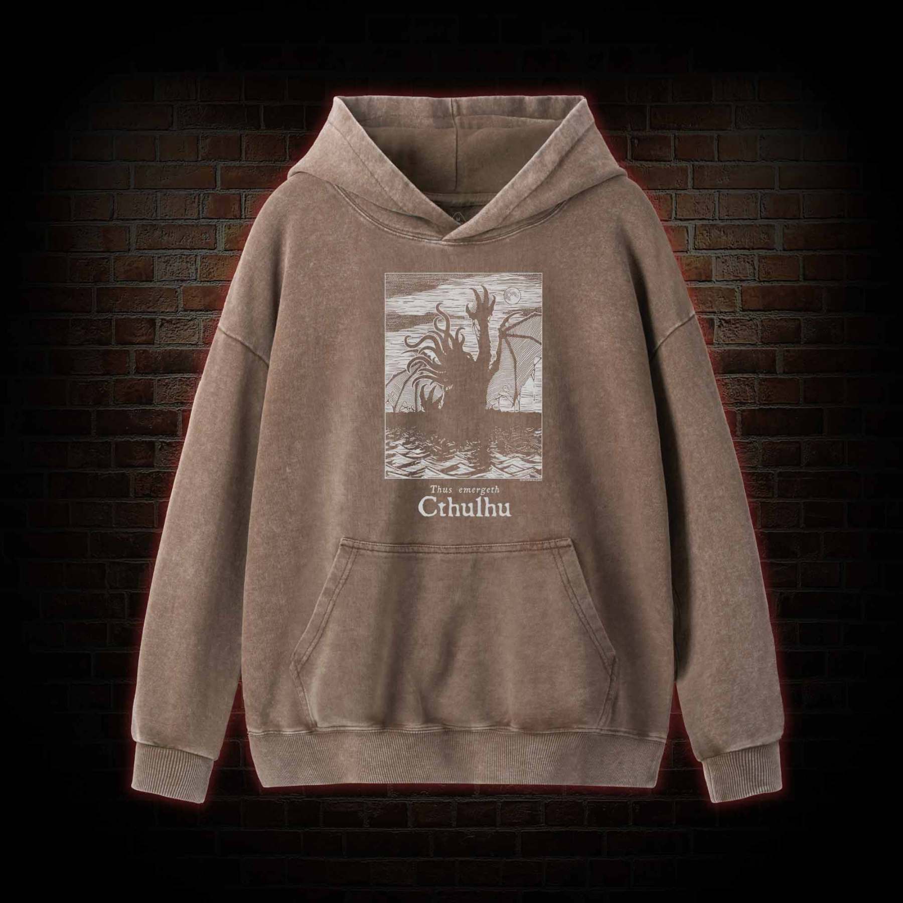 Thus Emergeth Cthulhu Washed Hoodie