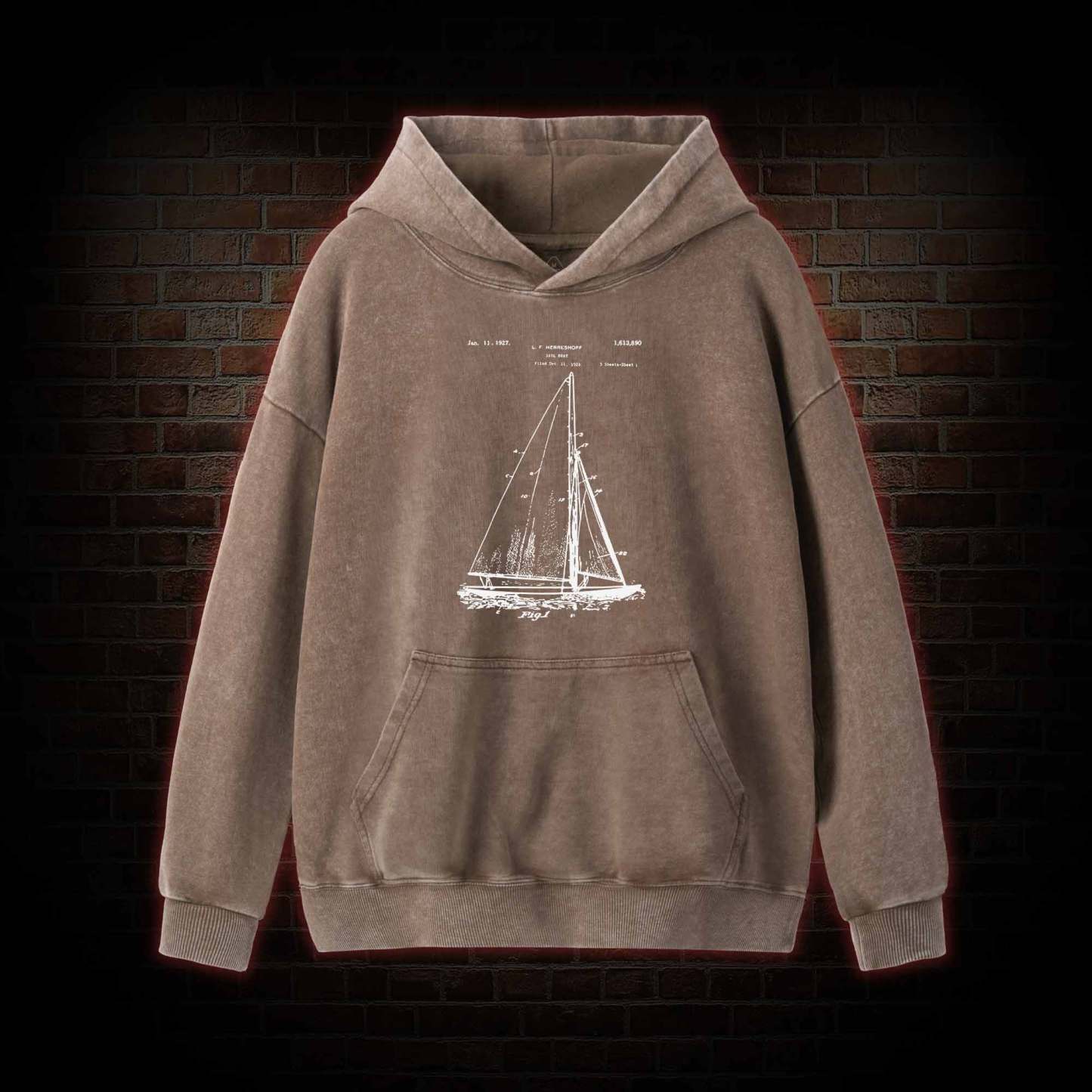 Sailboat Washed Hoodie