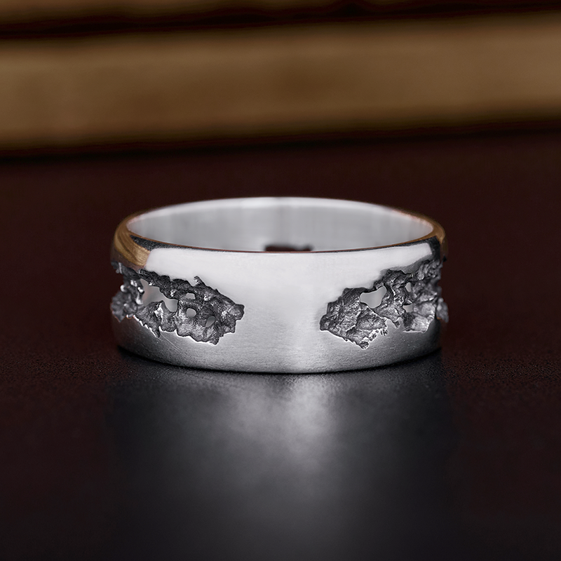 Riven Sterling Silver Band Ring