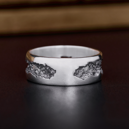 Riven Sterling Silver Band Ring