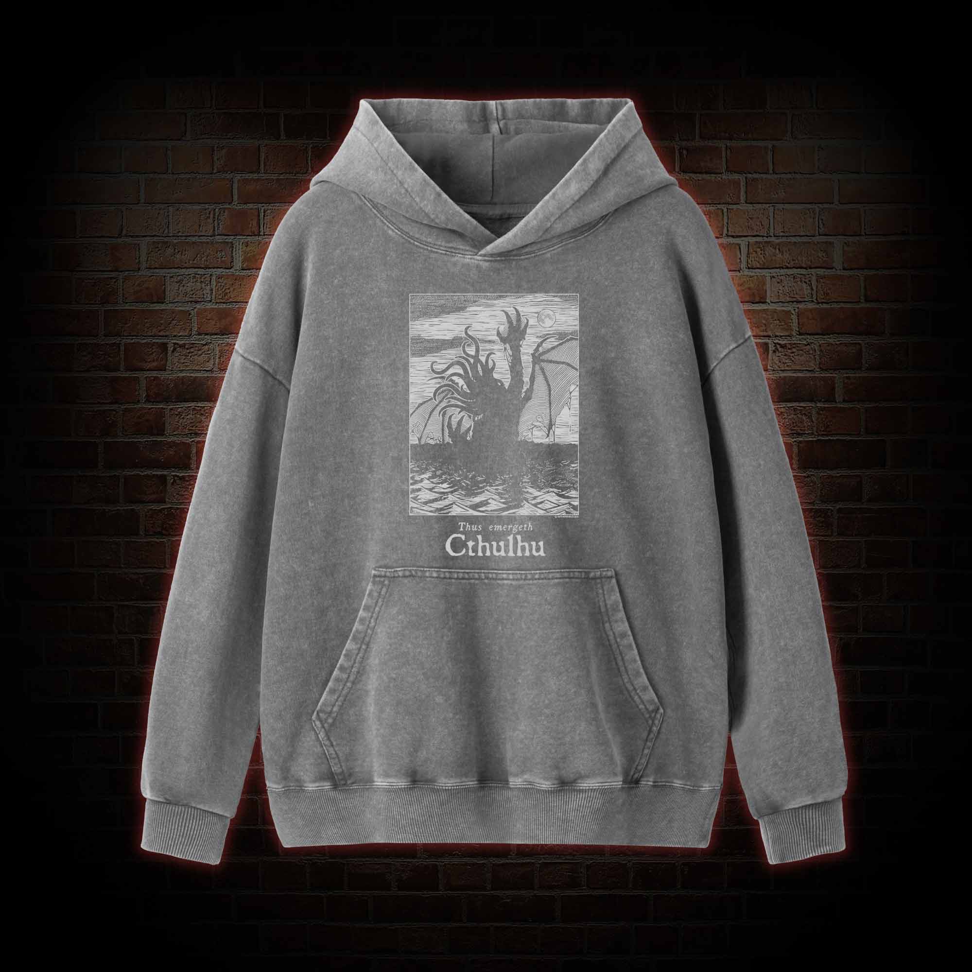 Thus Emergeth Cthulhu Washed Hoodie