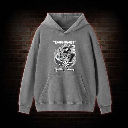 Satanic Symphony Baphomet Washed Hoodie