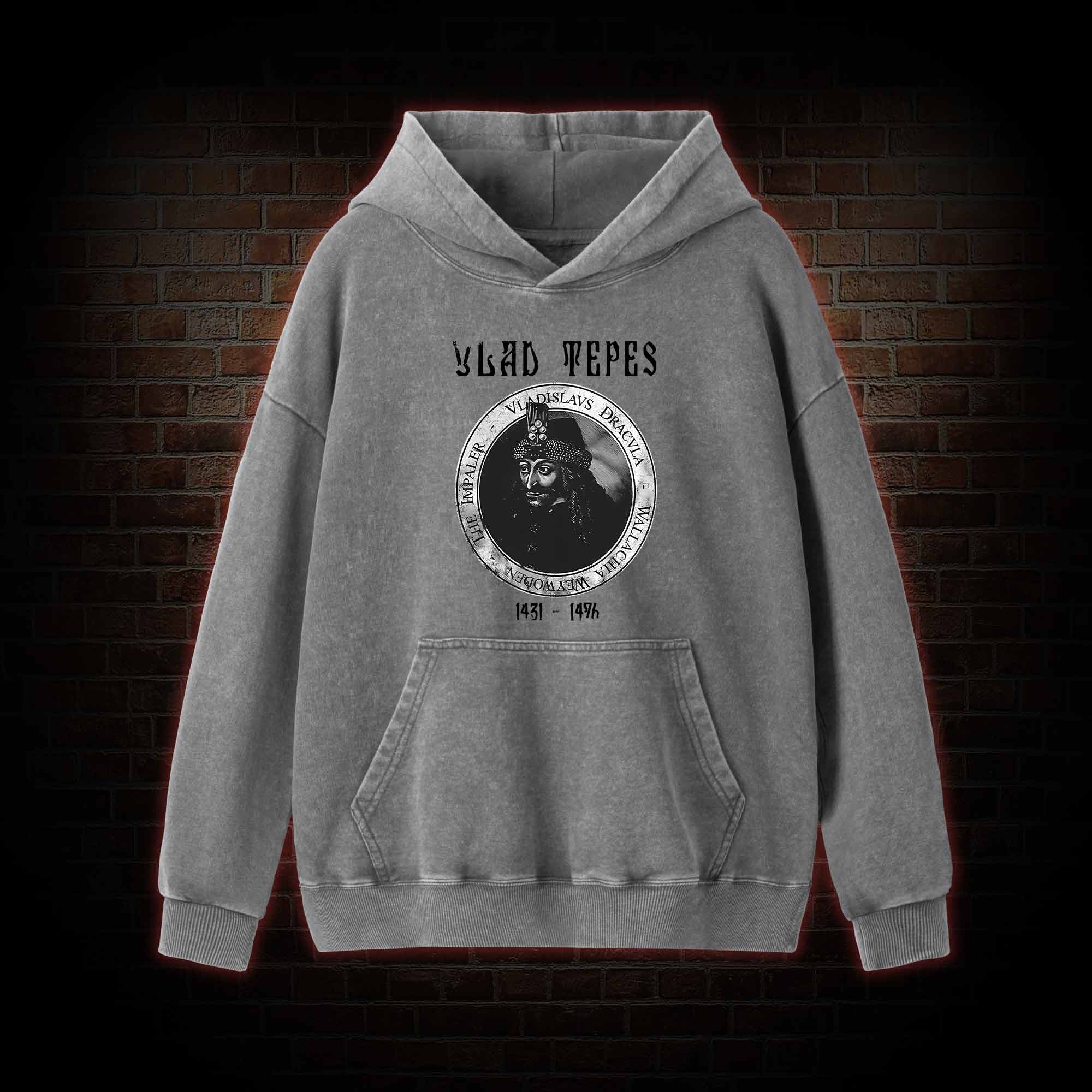 Vlad Vampire Gothic Washed Hoodie