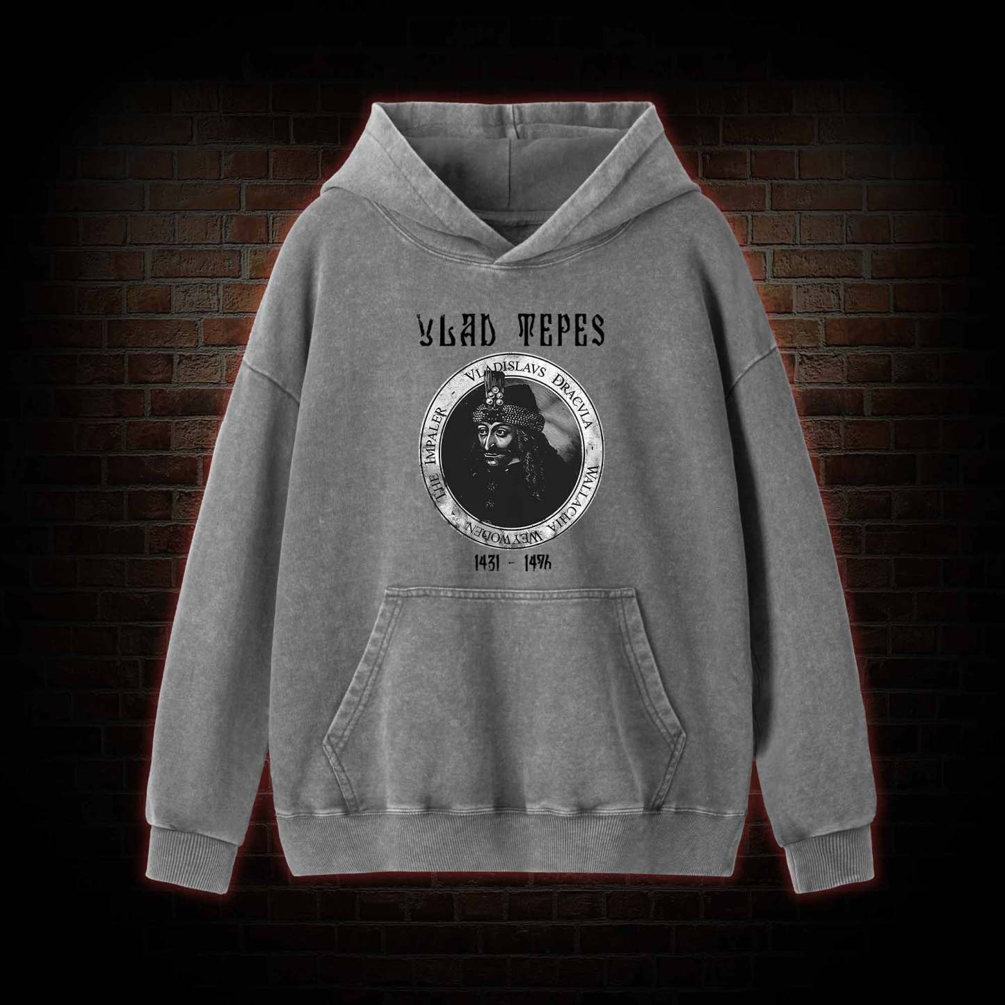 Vlad Vampire Gothic Washed Hoodie