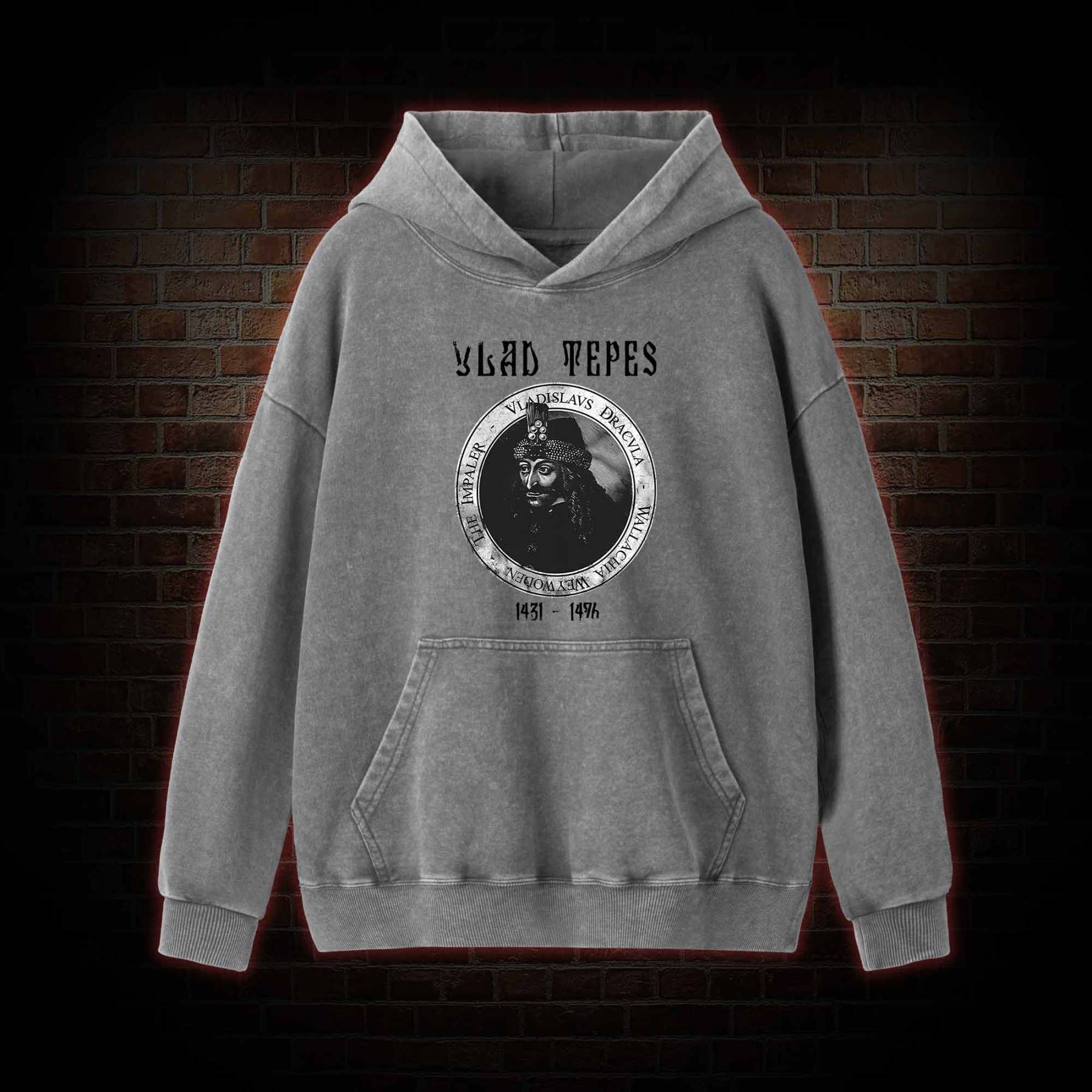 Vlad Vampire Gothic Washed Hoodie