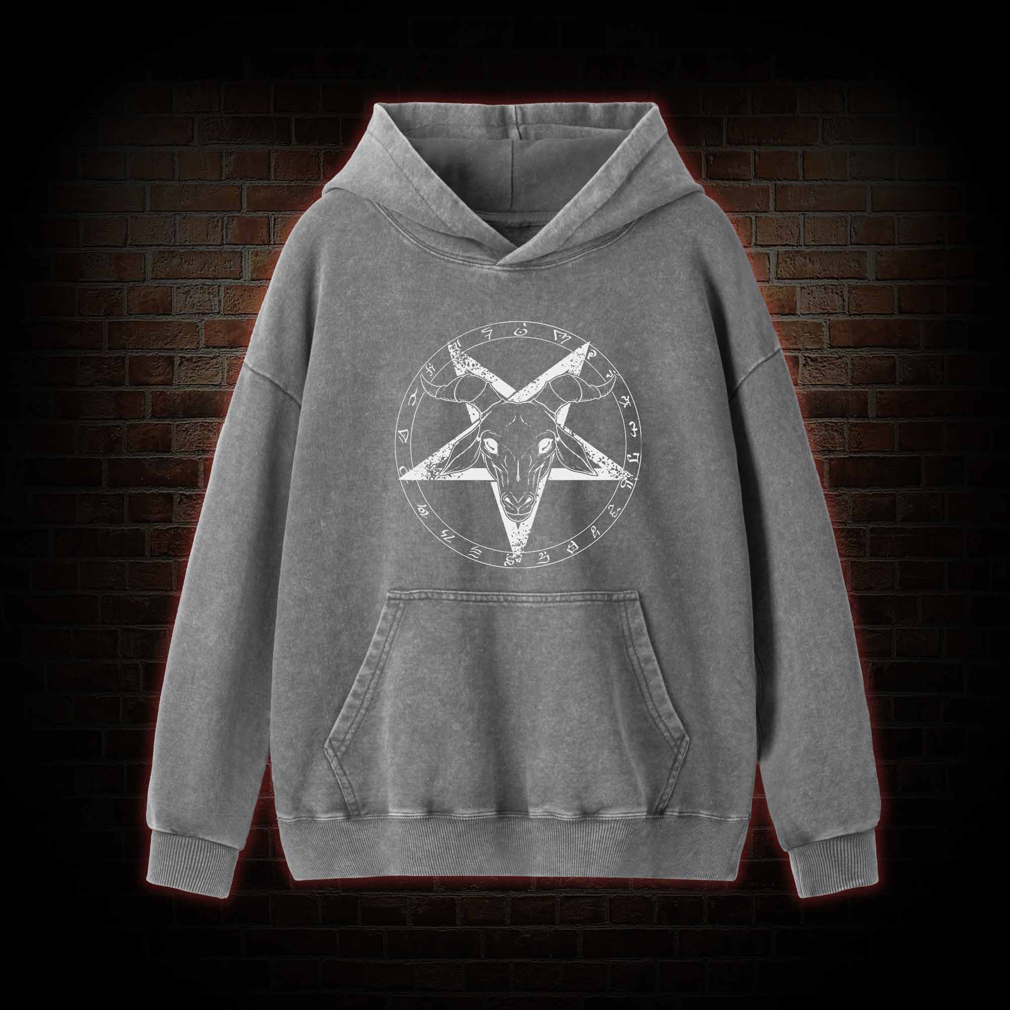 Hail Satan Washed Hoodie