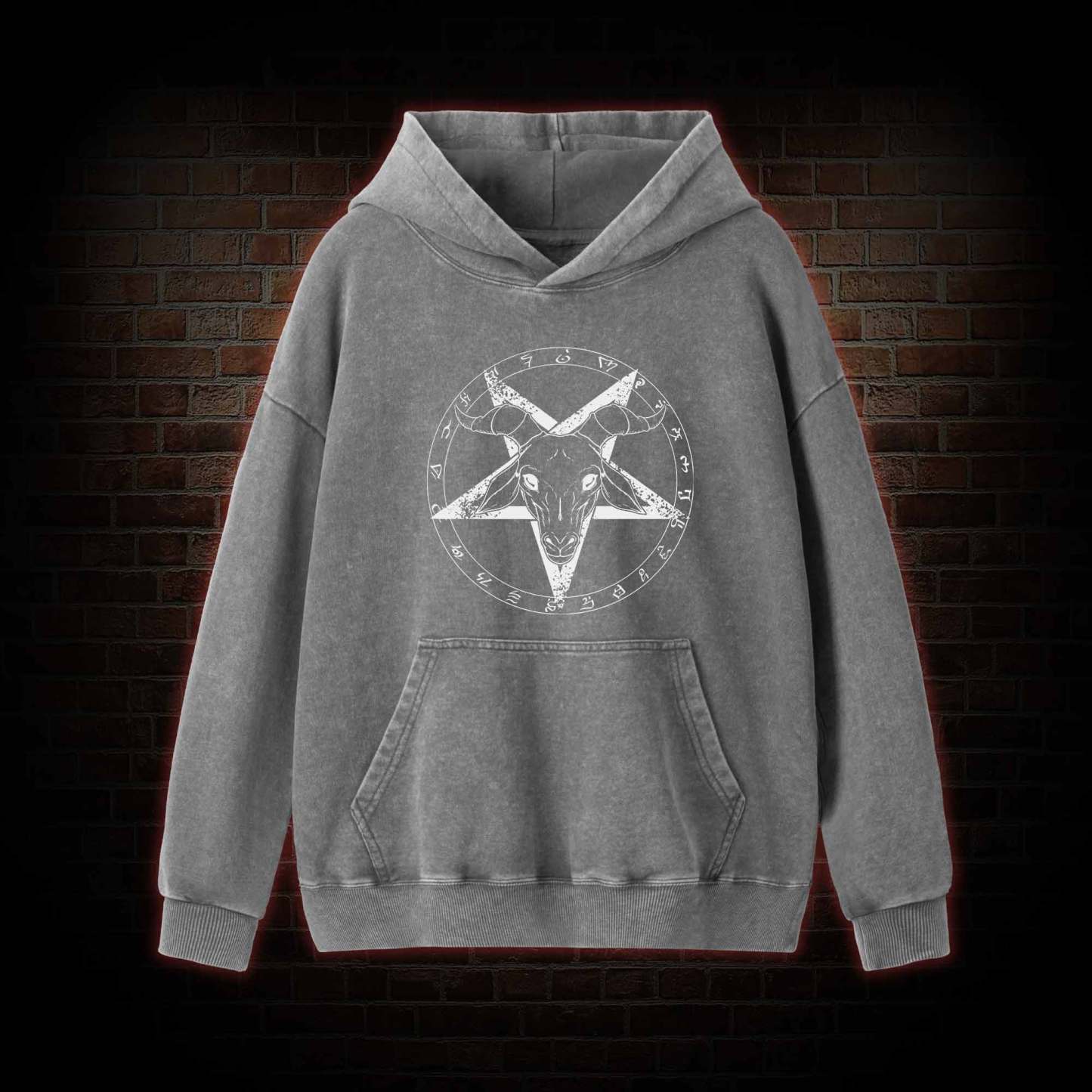 Hail Satan Washed Hoodie