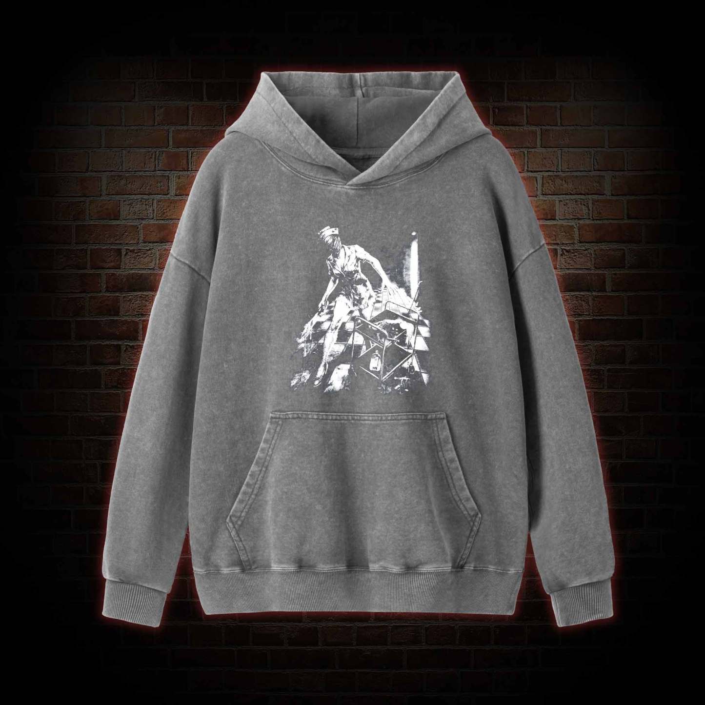 Retro Hello Nurse Washed Hoodie