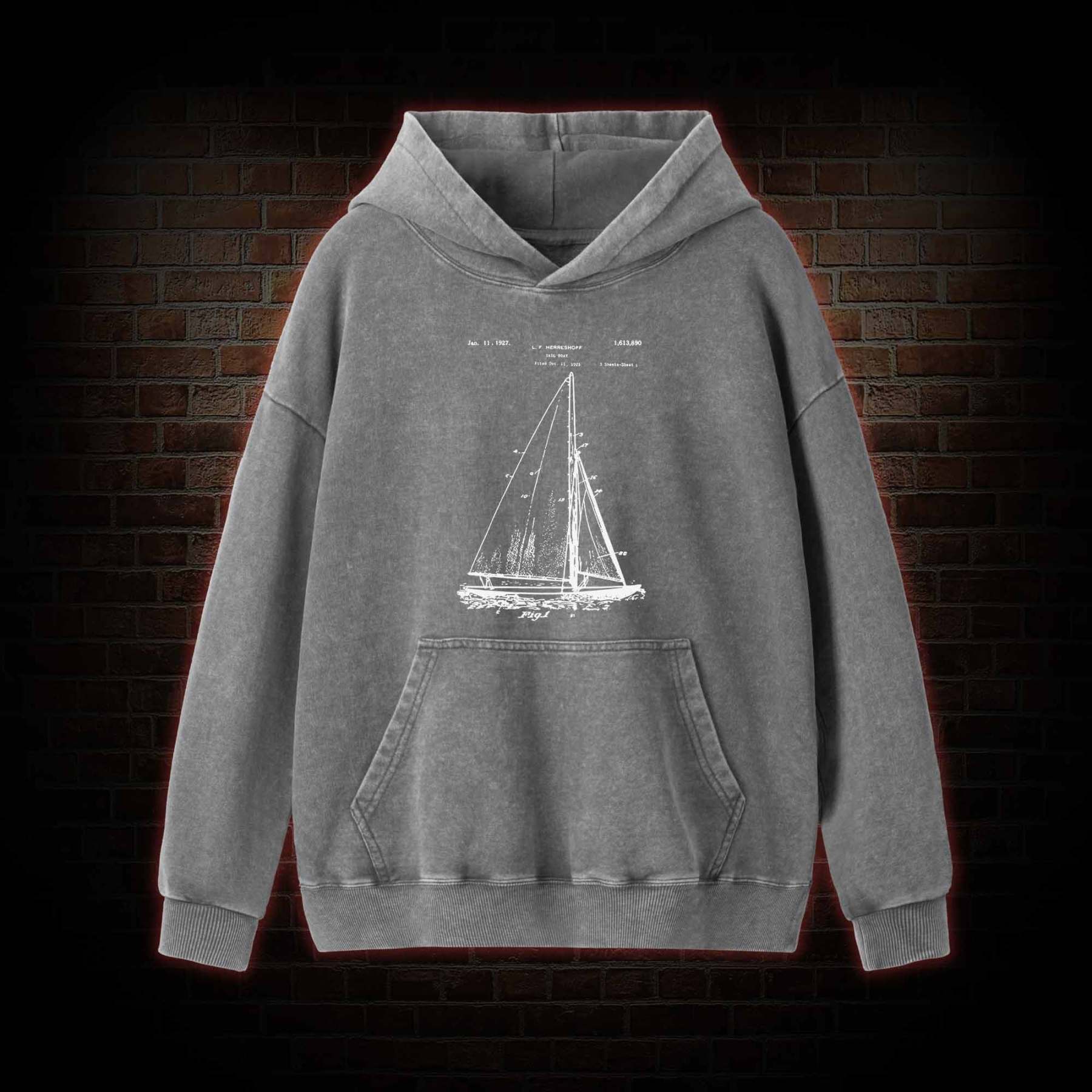 Sailboat Washed Hoodie