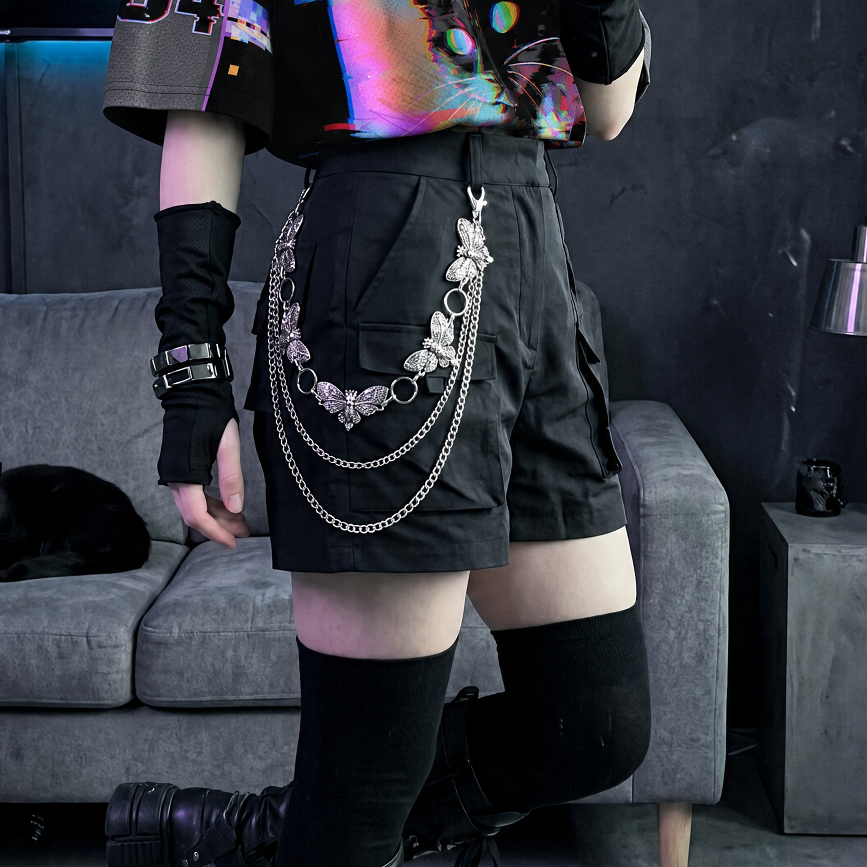 Skull & Butterfly Thigh Harness