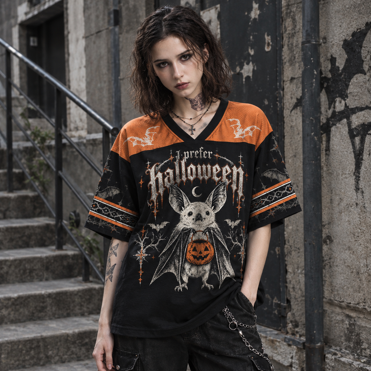 I Prefer Halloween Bat Mesh Jersey