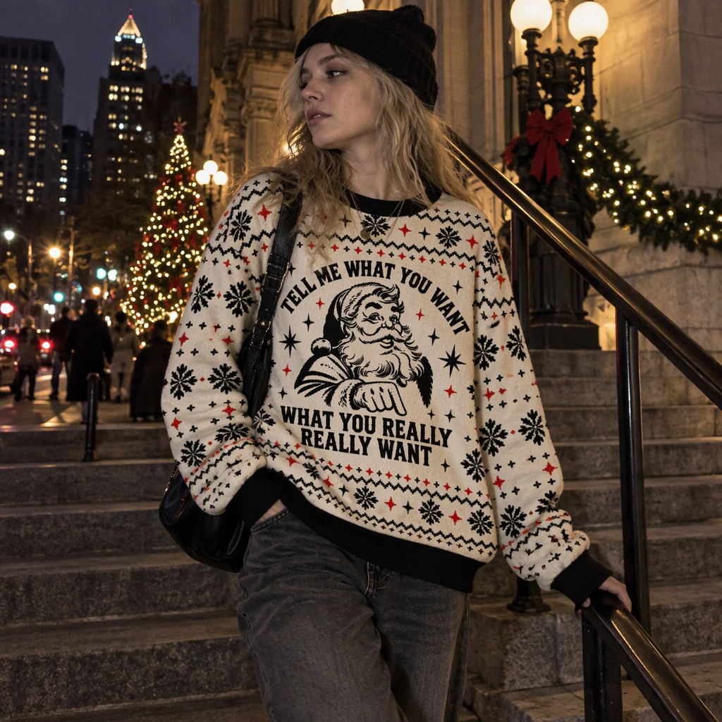 Tell Me What You Really Really Want Ugly Sweatshirts