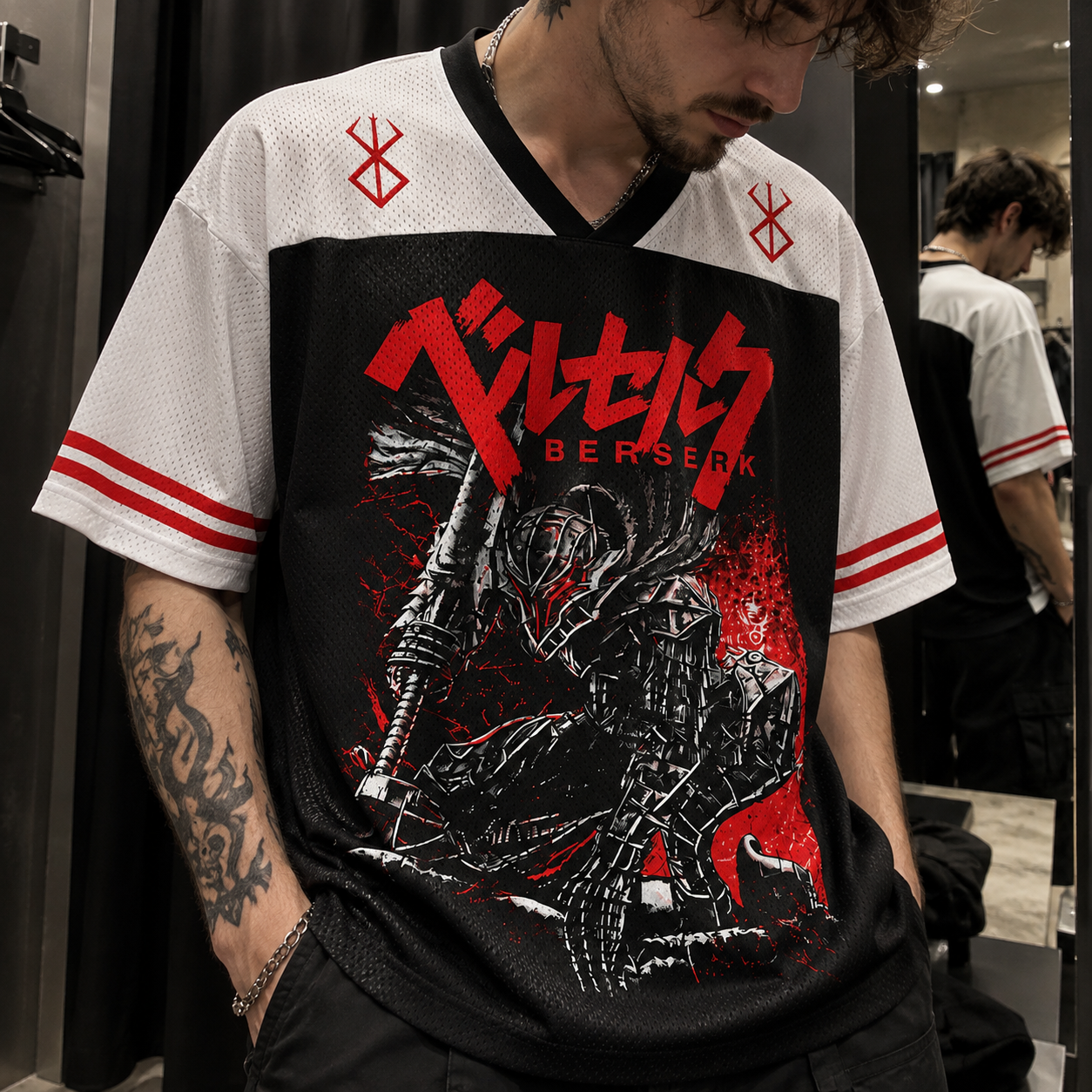 Black Swordsman Manga Mesh Jersey